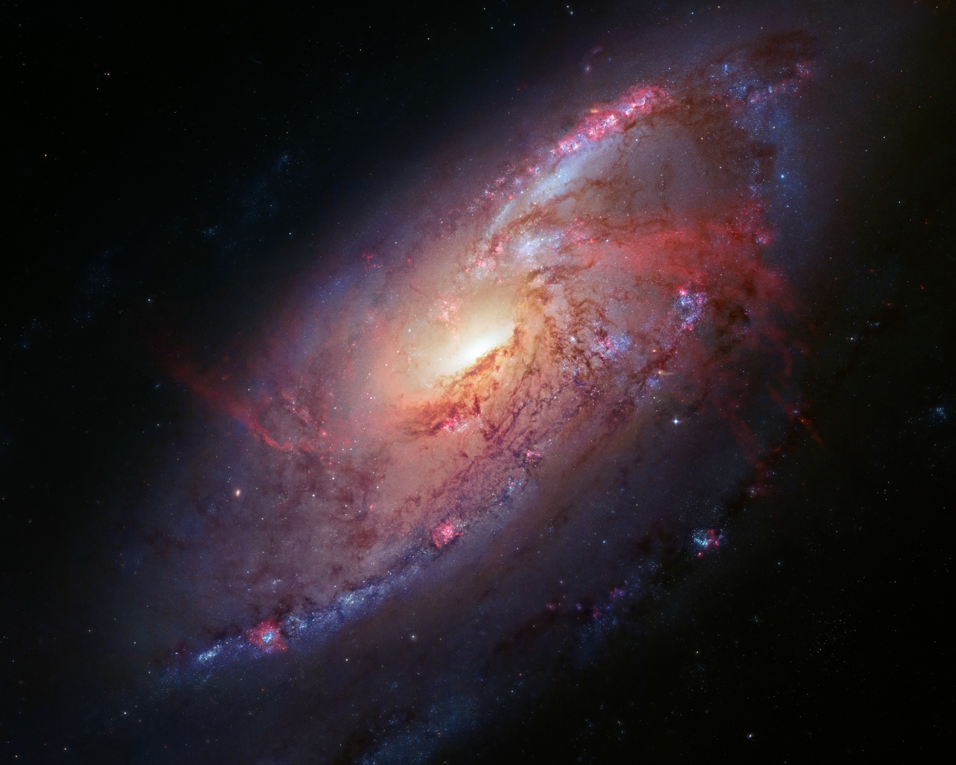 Hubble Space telescope image of the spiral galaxy M106