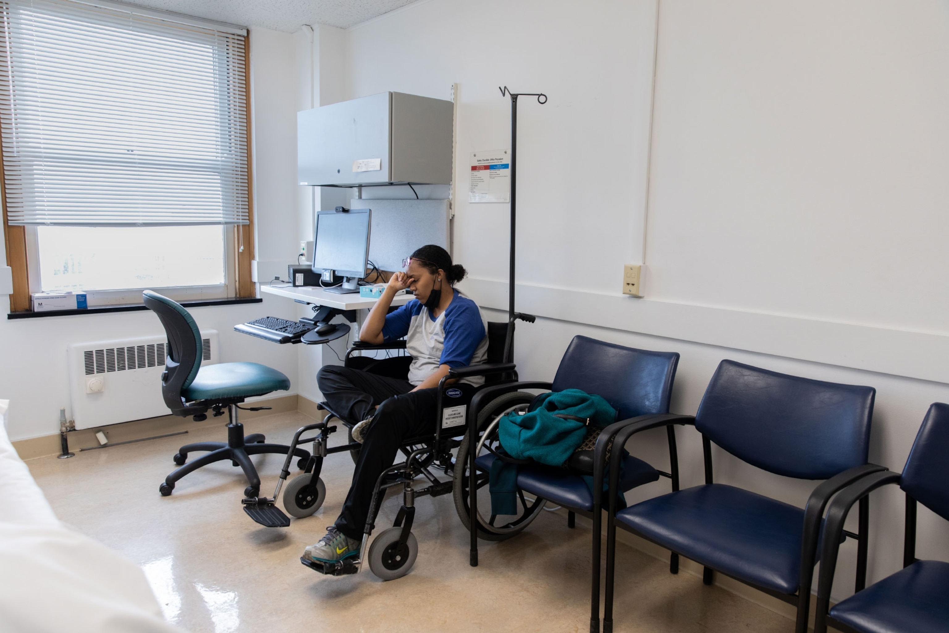 Long Covid patient waiting for exam.