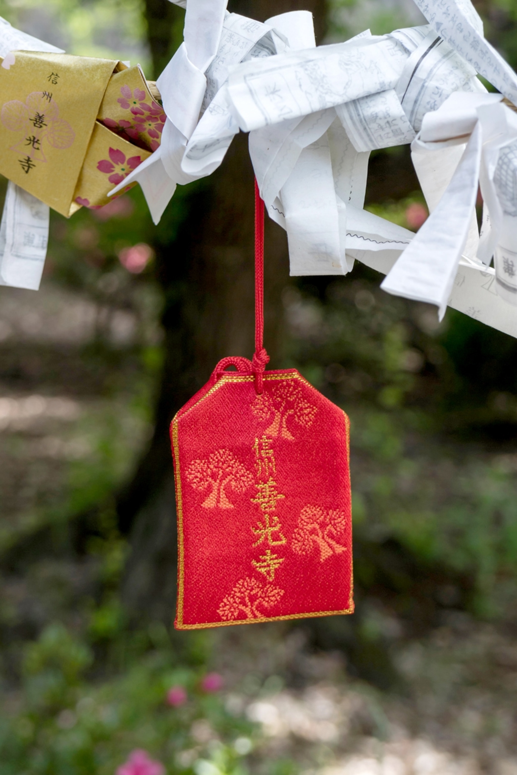 an omamori near the Zenkoji temple in Nagano, Japan