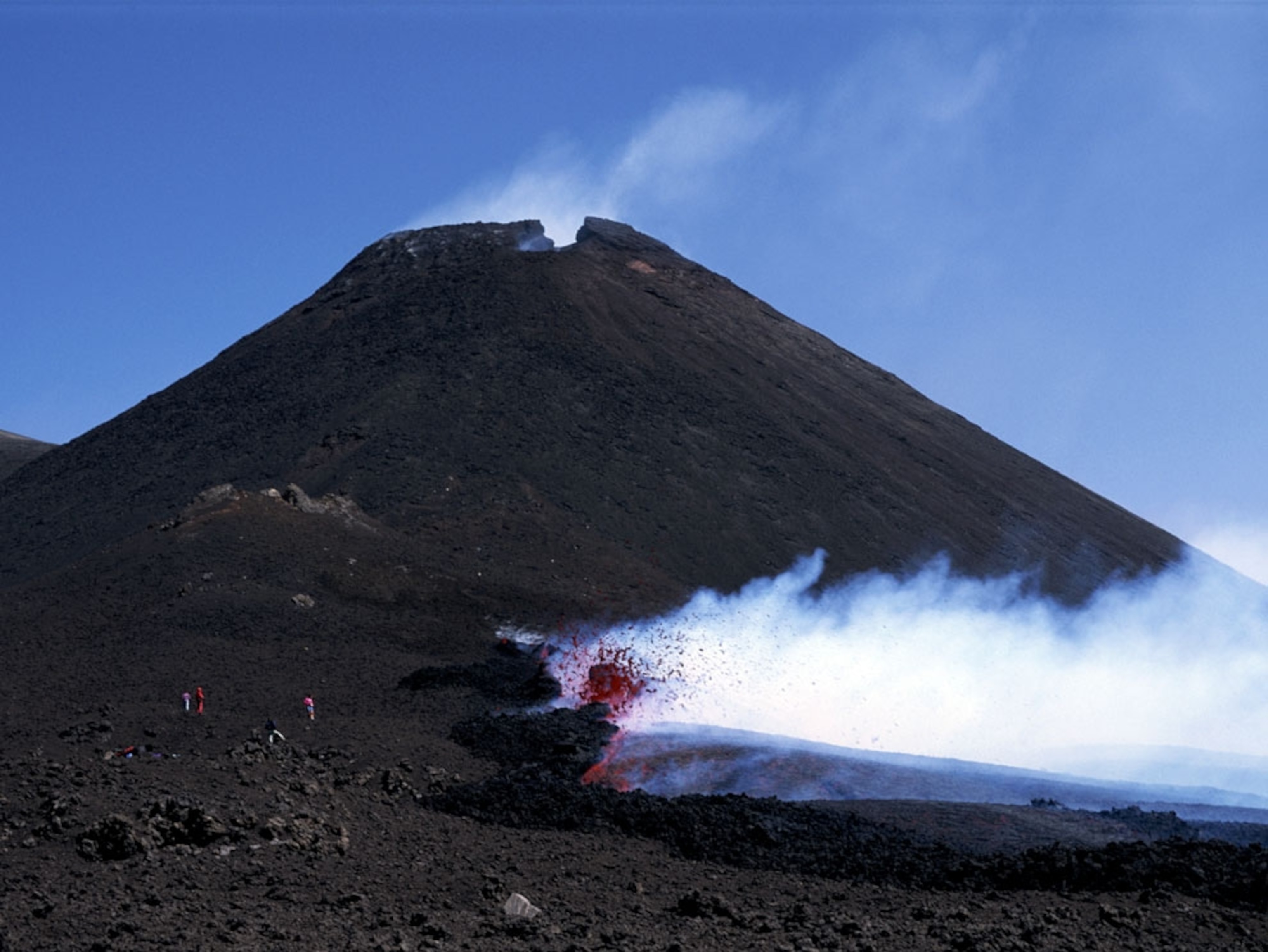 Steam rising from Mount Etna, Sicily