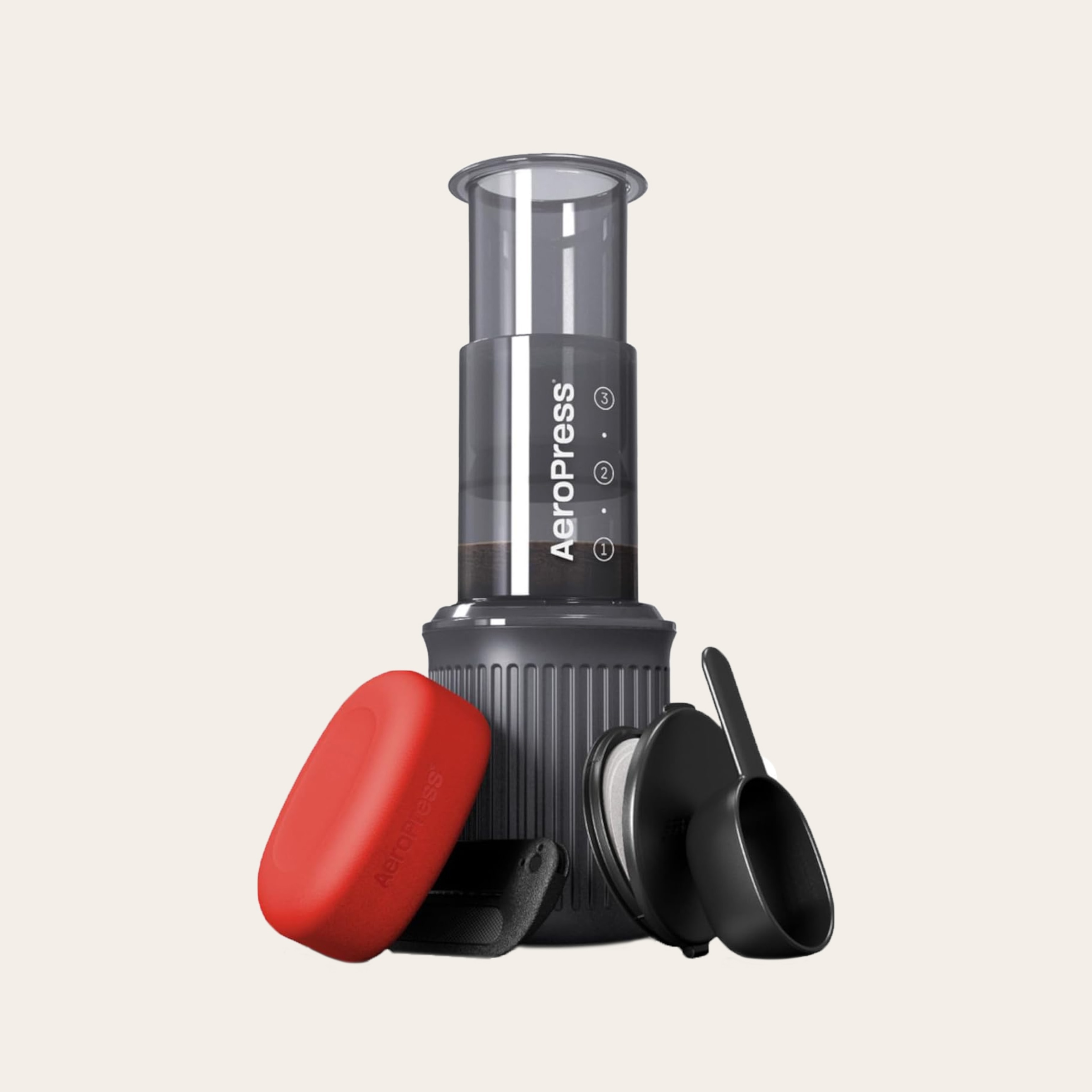 An Aeropress coffee maker