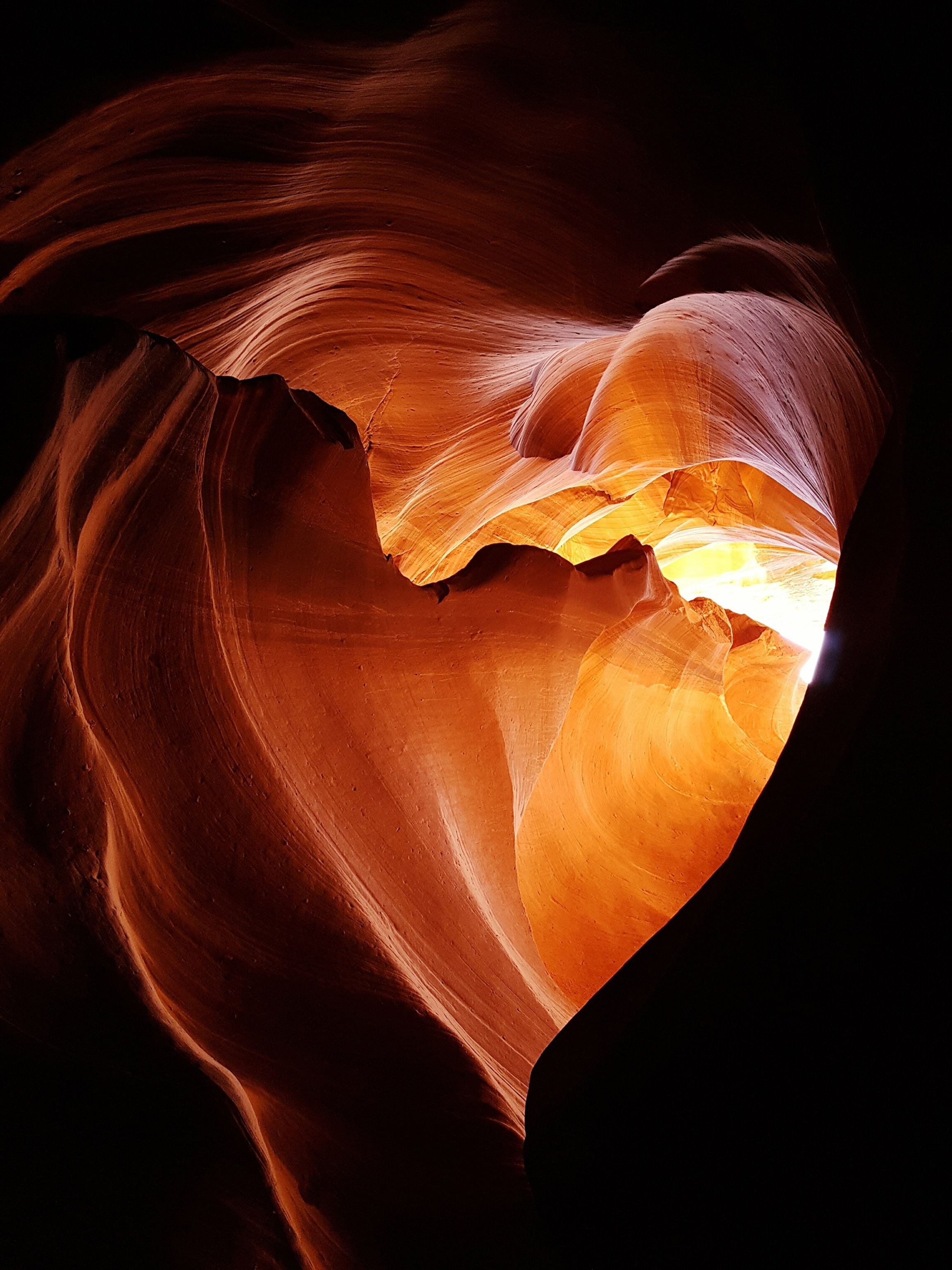 a heart shaped space in Antelope Canyon