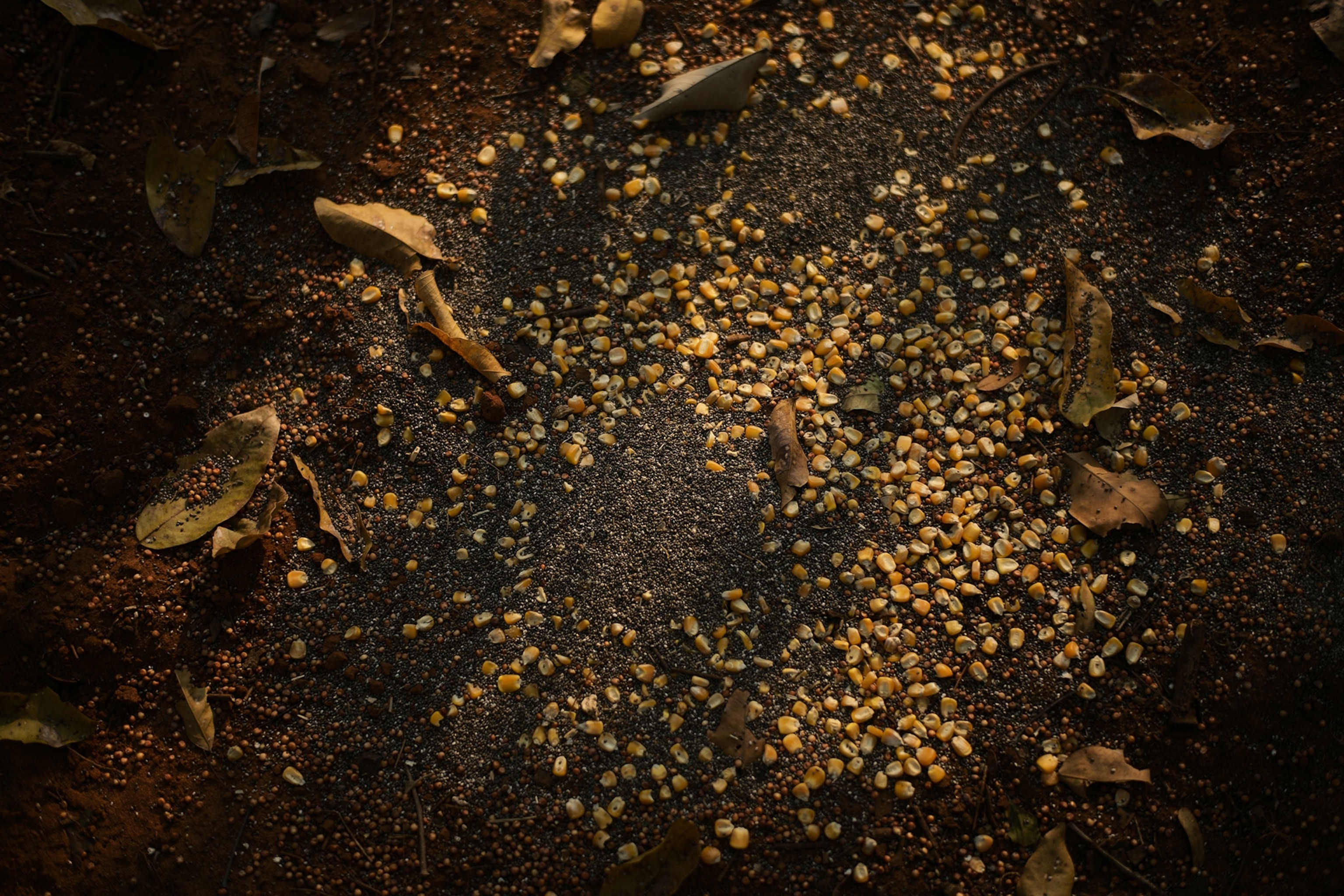 seeds on the ground outside
