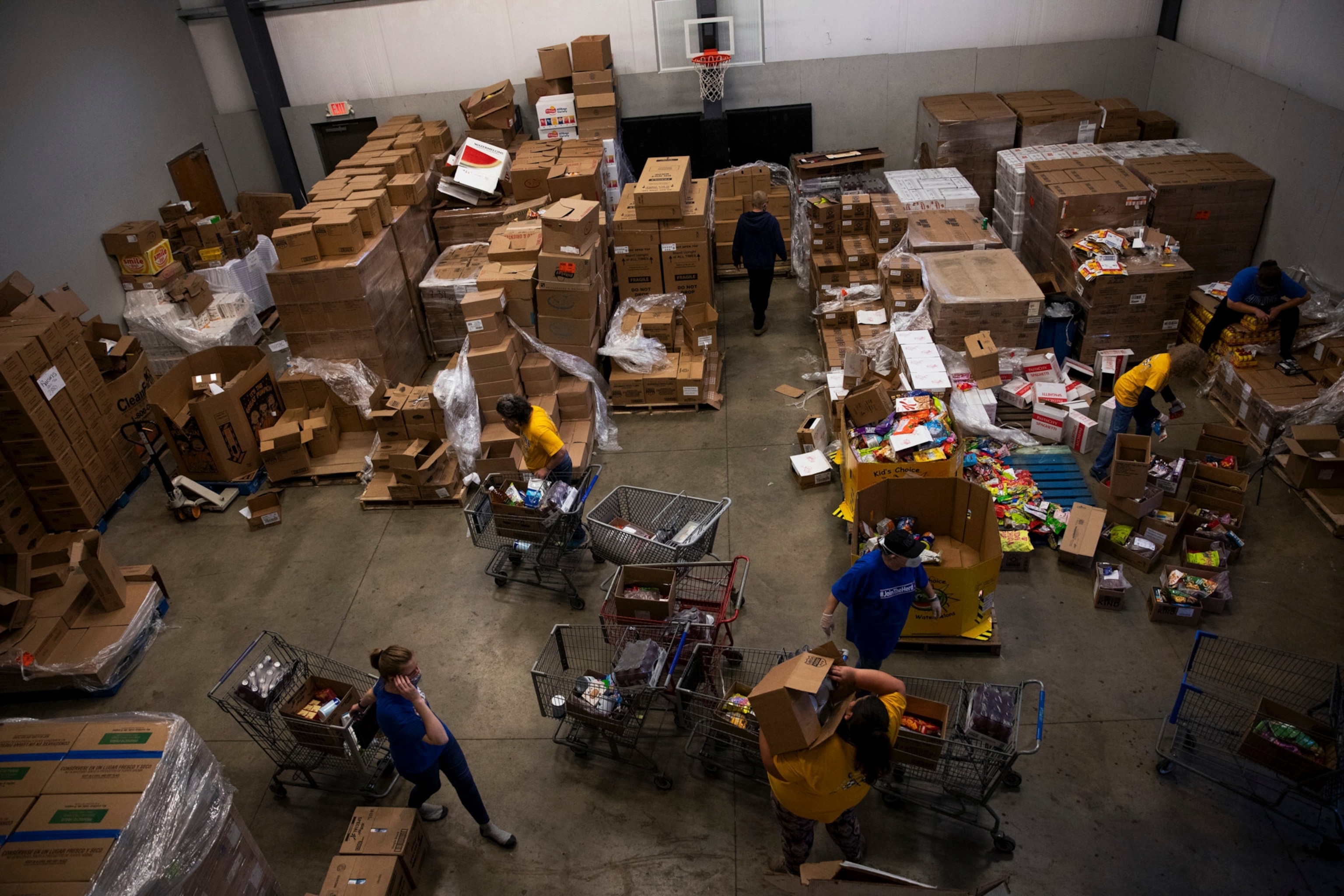 people organize a food bank in West Virginia