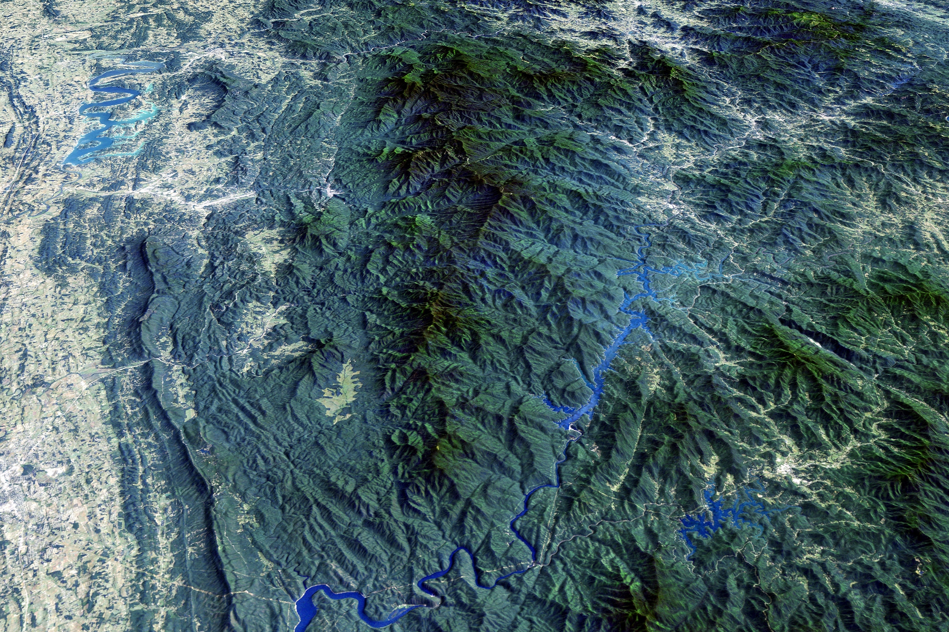 Great Smoky Mountains National Park taken from a satellite