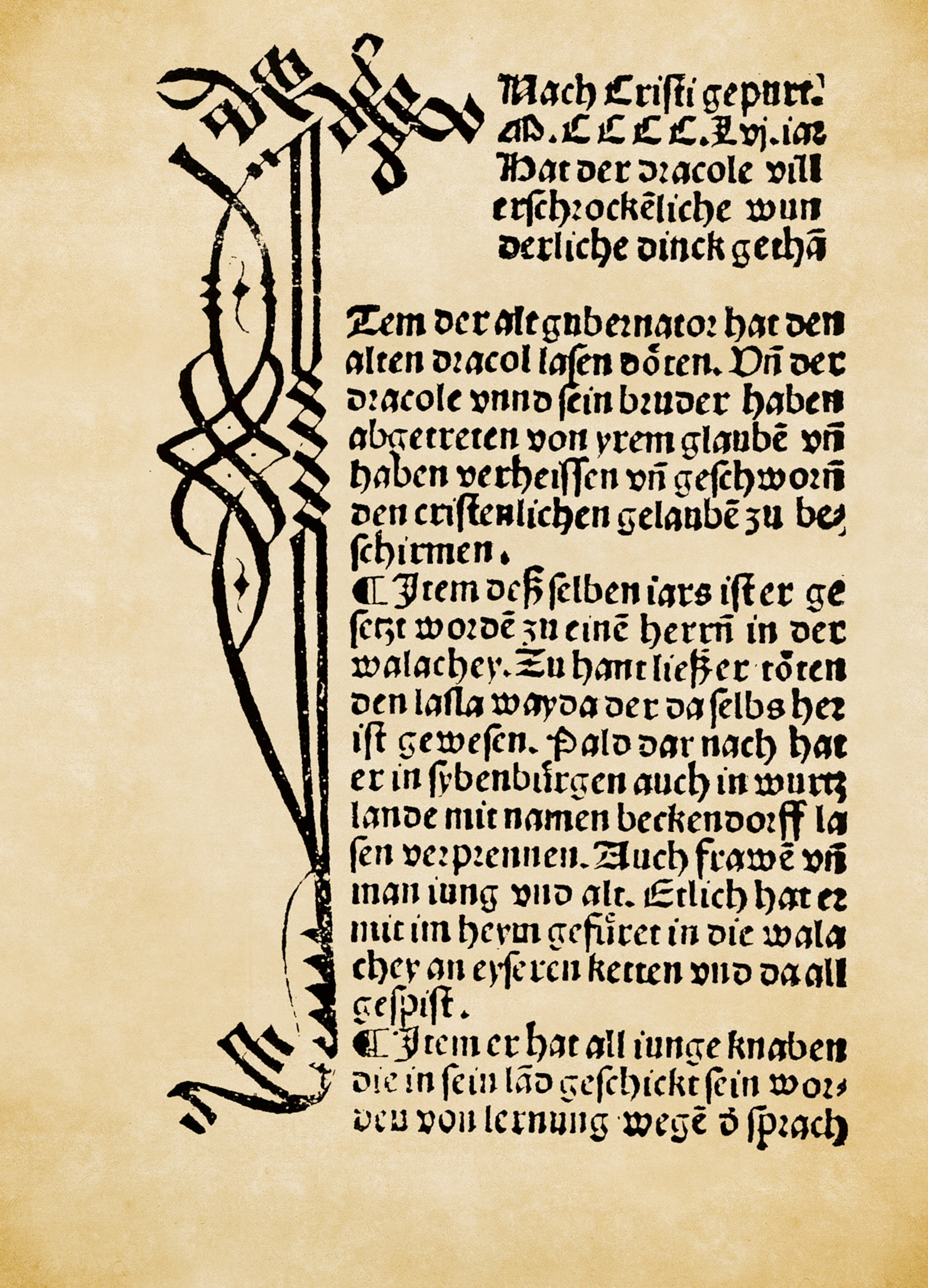 Denunciations of Vlad III (as in this 1488 pamphlet) tended to stem from the voivode’s detractors and political enemies—either German sources or the court of Matthias I, king of Hungary.
