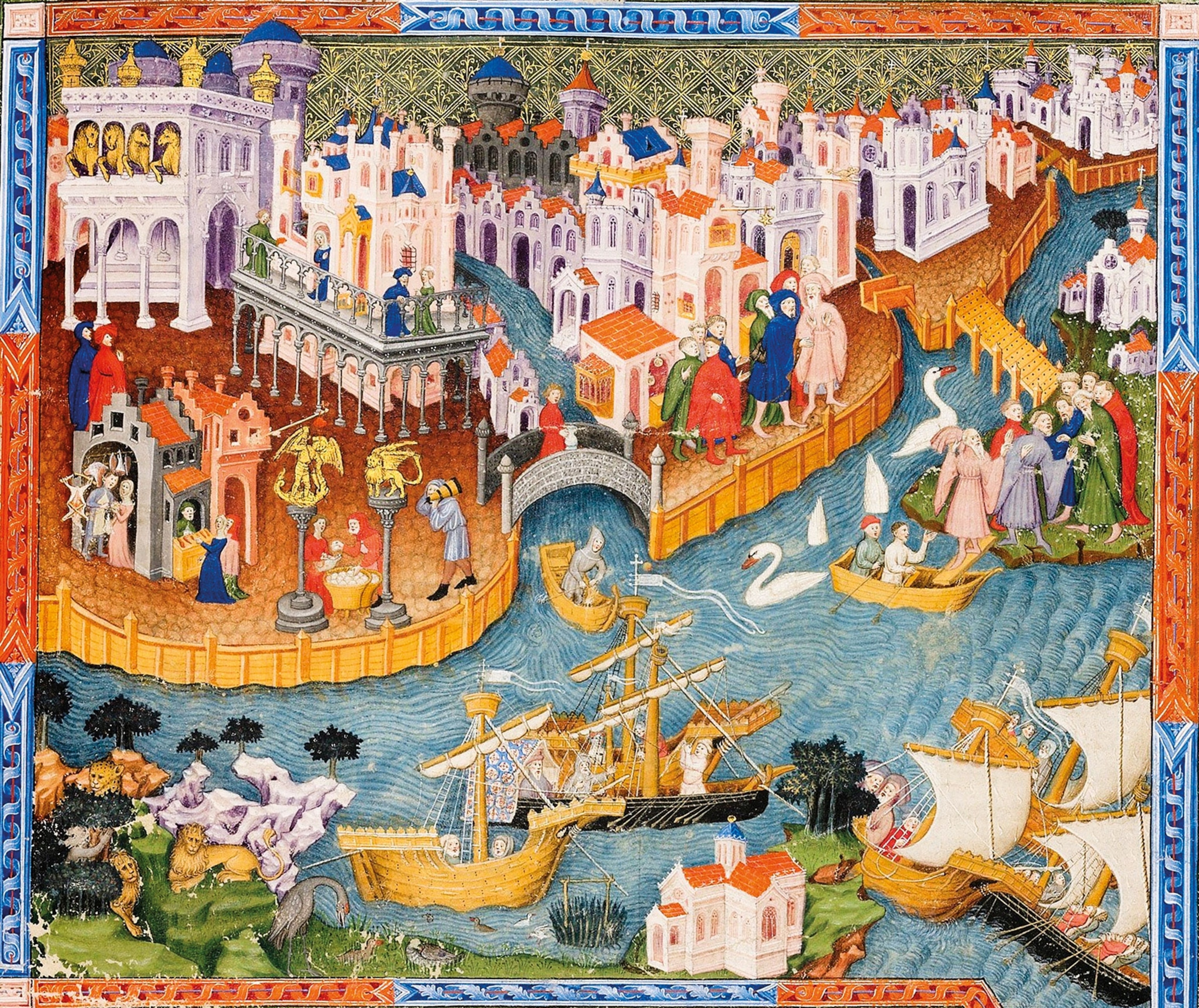 a 15th-century illustration from Marco Polo’s Travels