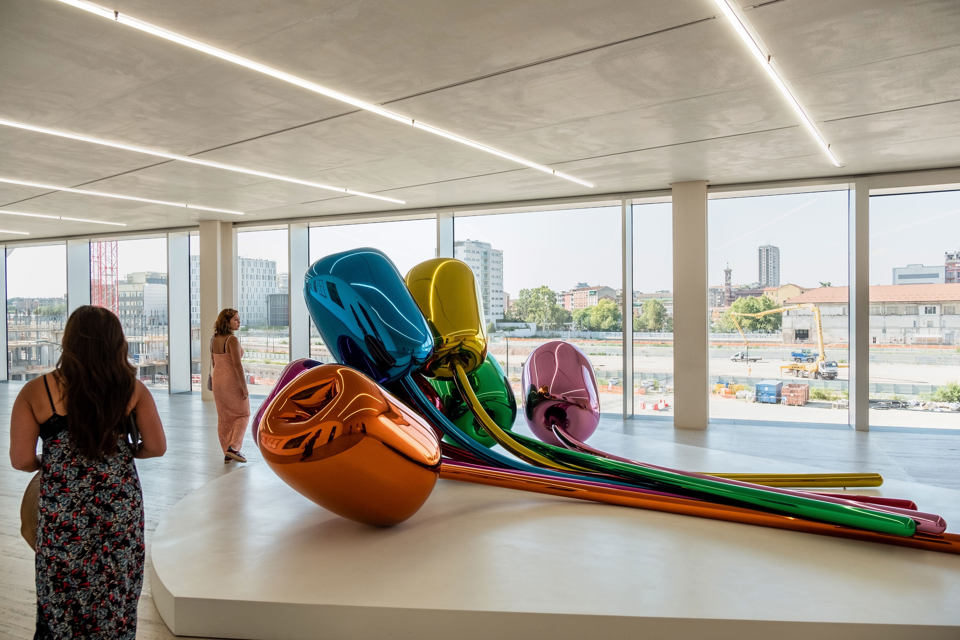 image of artwork before large open windows