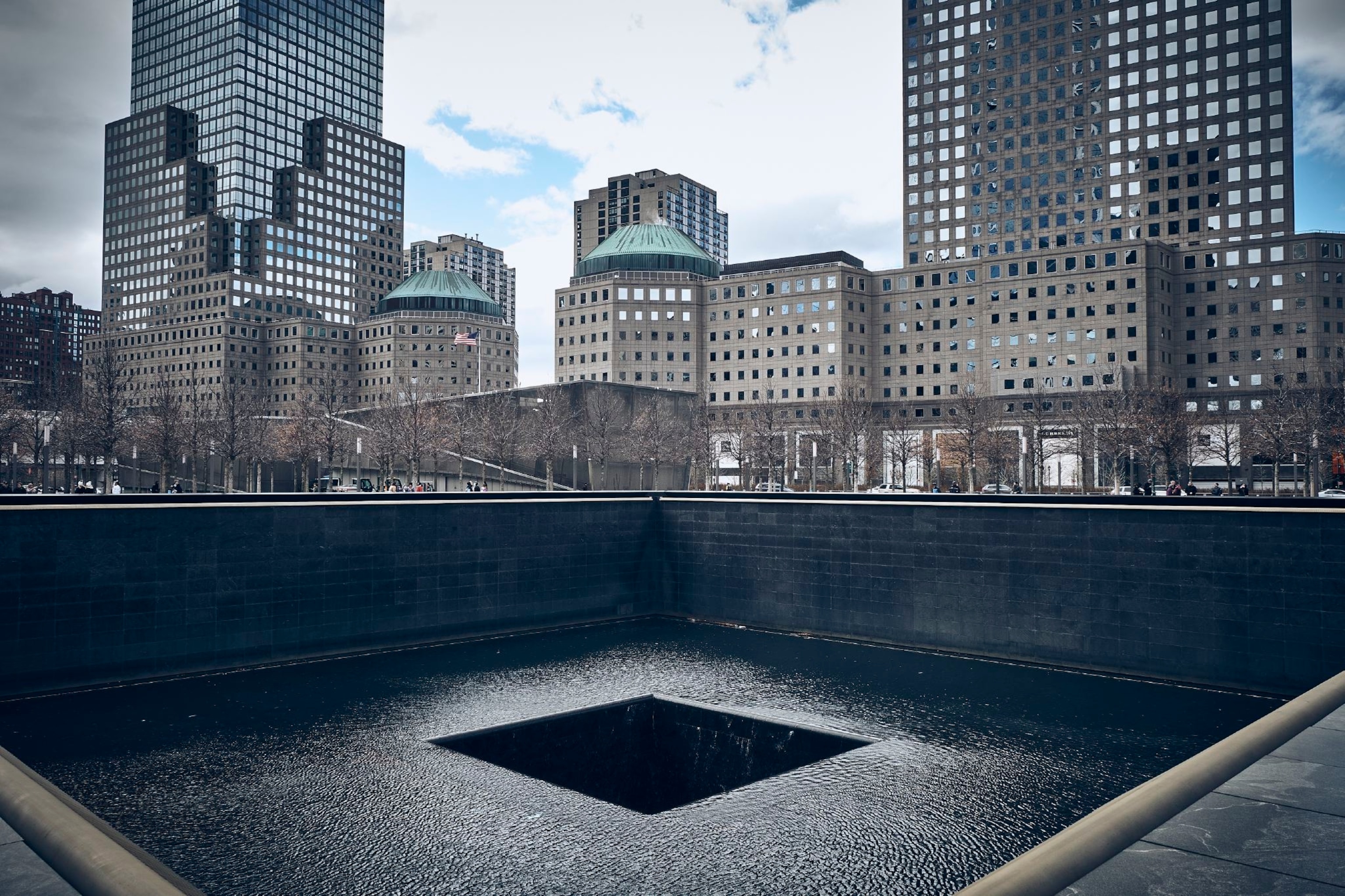 The 9/11 reflecting pool memorial in New York City