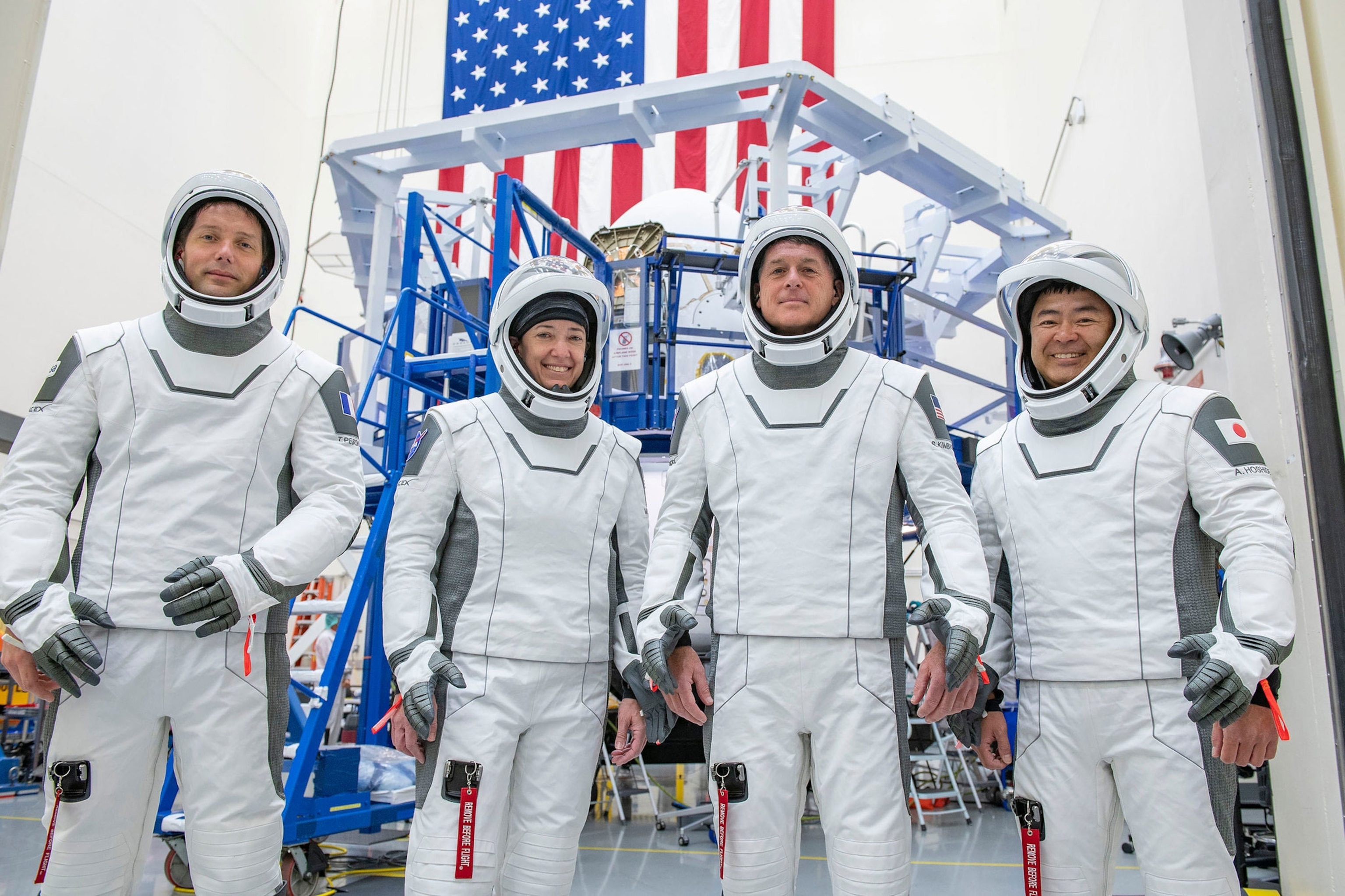 Four members of NASA’s SpaceX Crew-2.