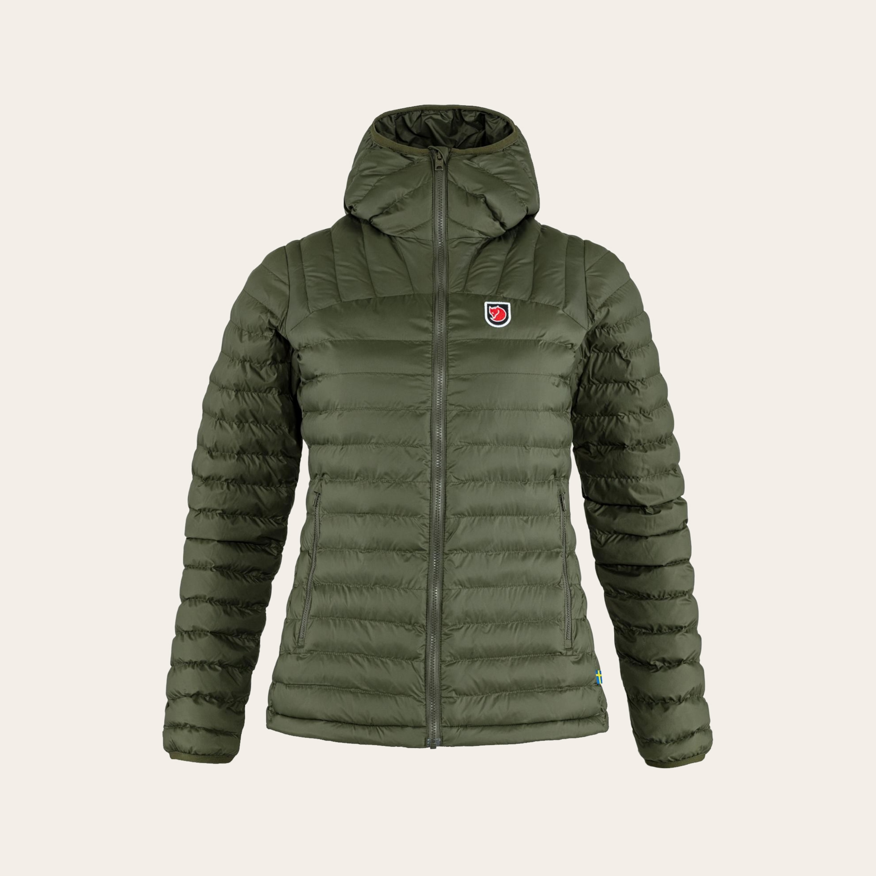 A green Fjallraven jacket