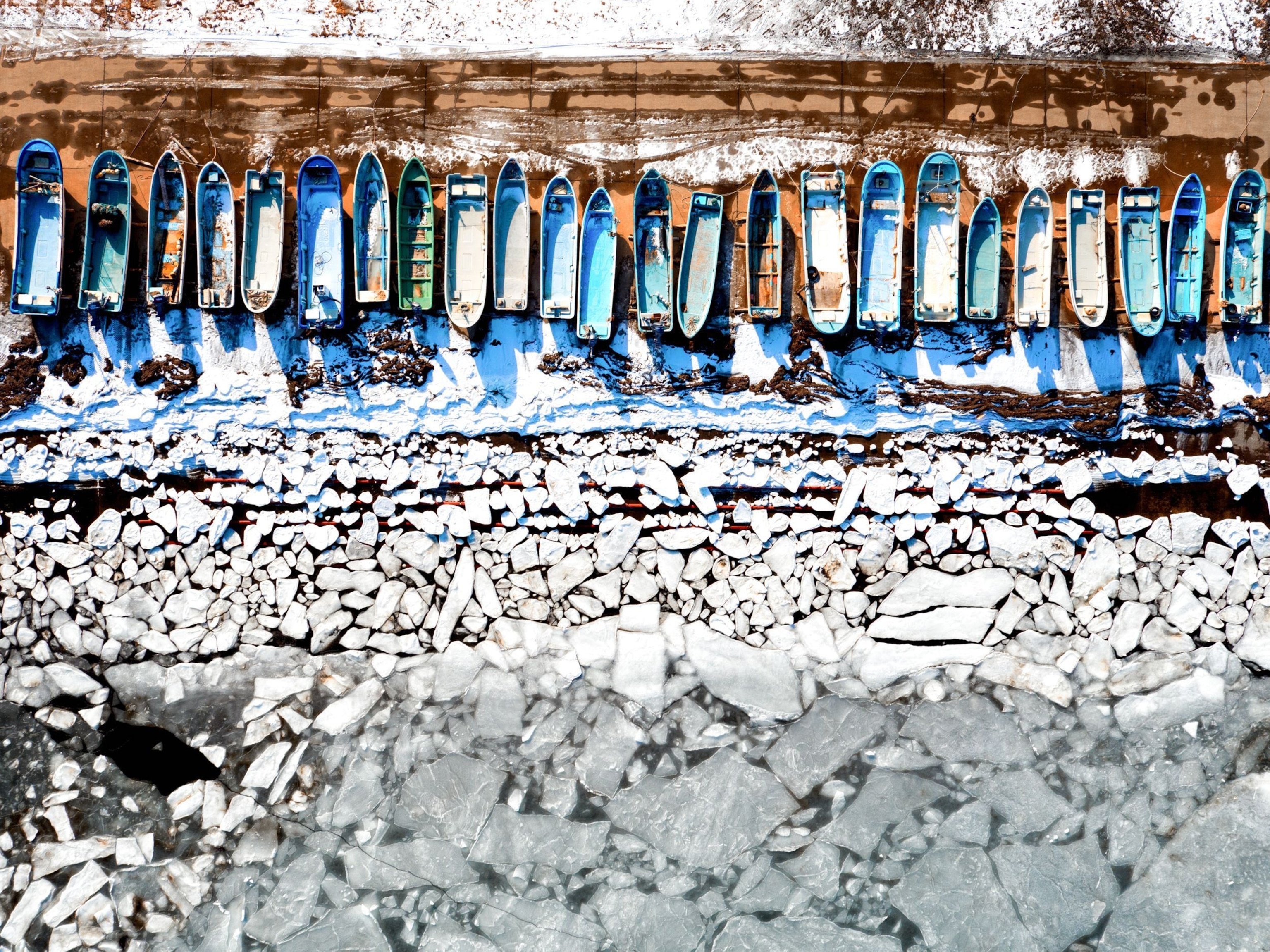 frozen Sea of Okhotsk in Japan