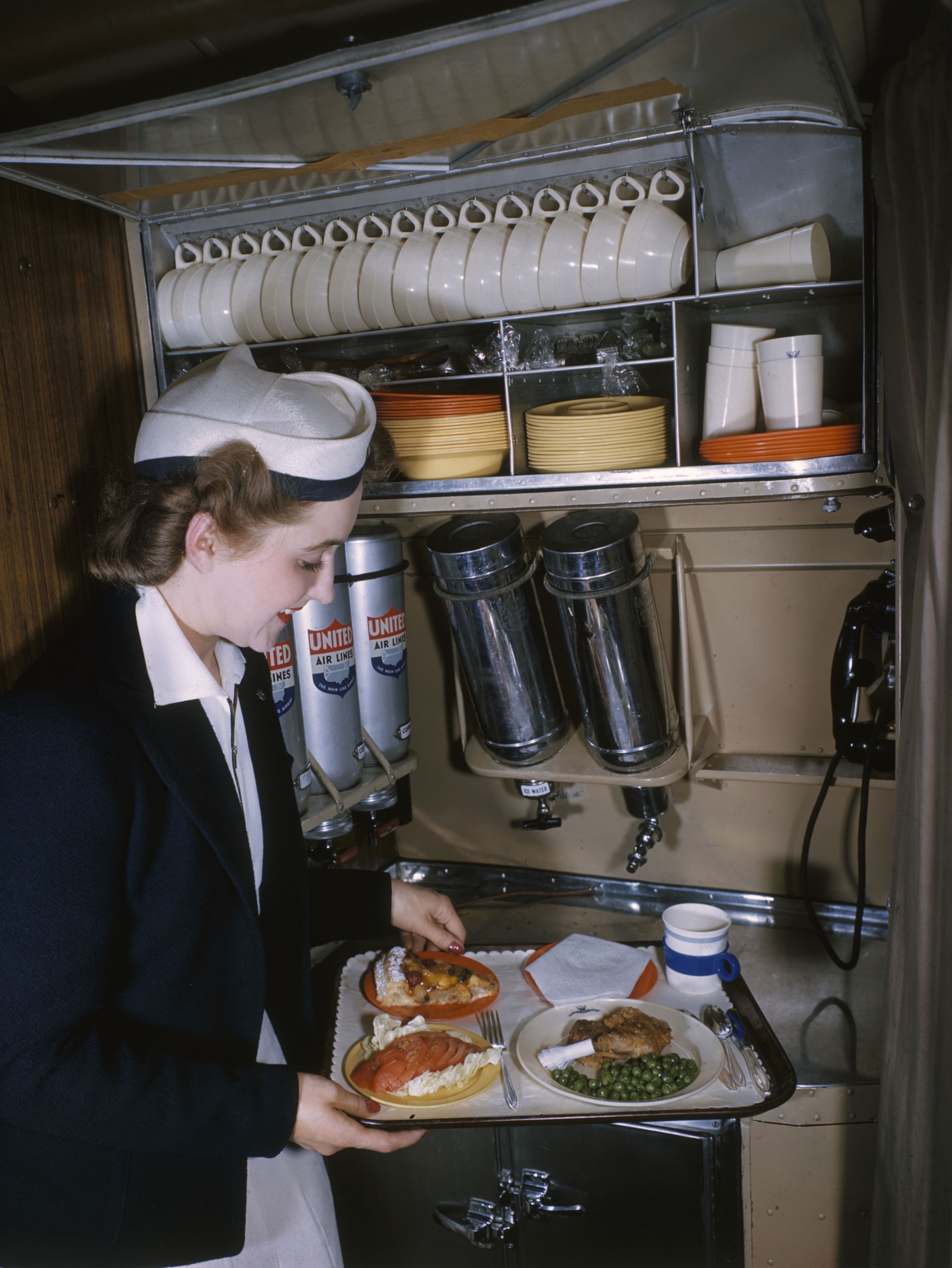 a vintage flight attendant