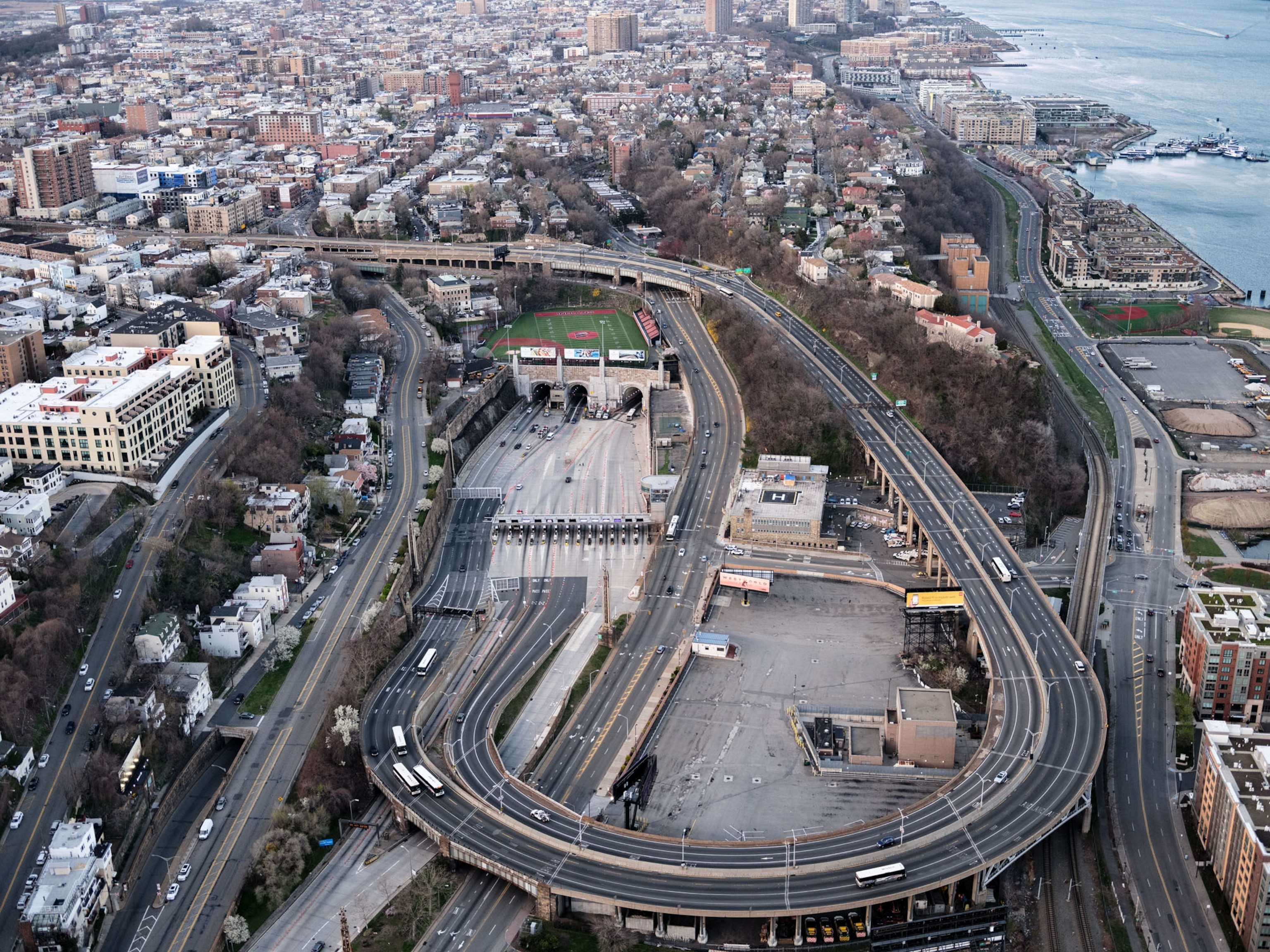 tunnel entrance and highways from above.