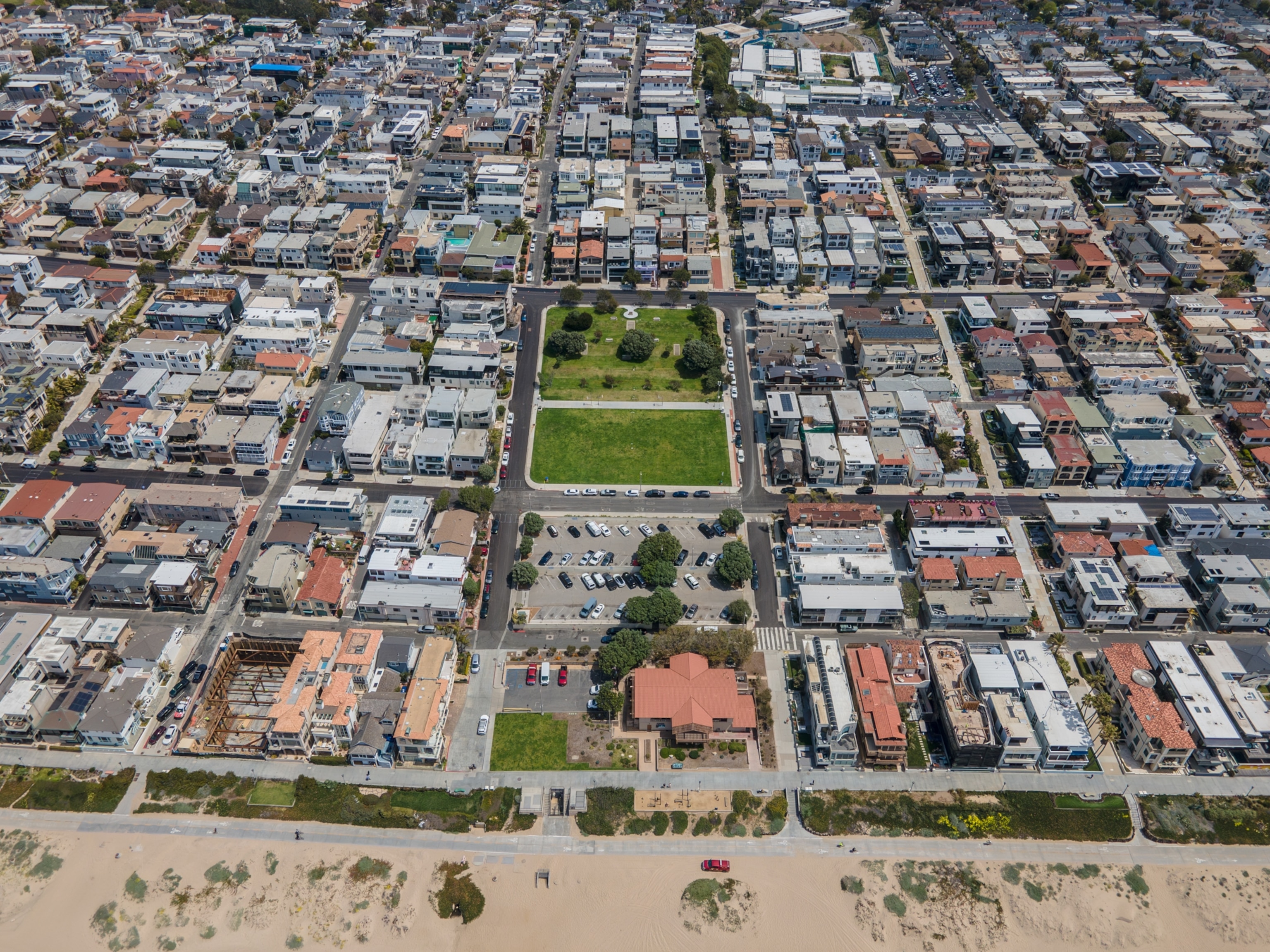 A aerial view of Bruce's Beach.