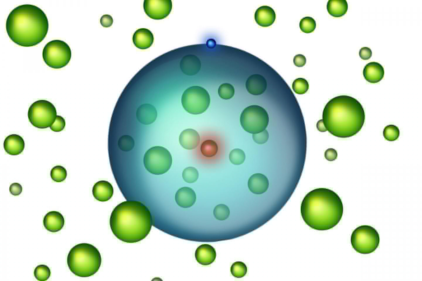 an illustration of atoms