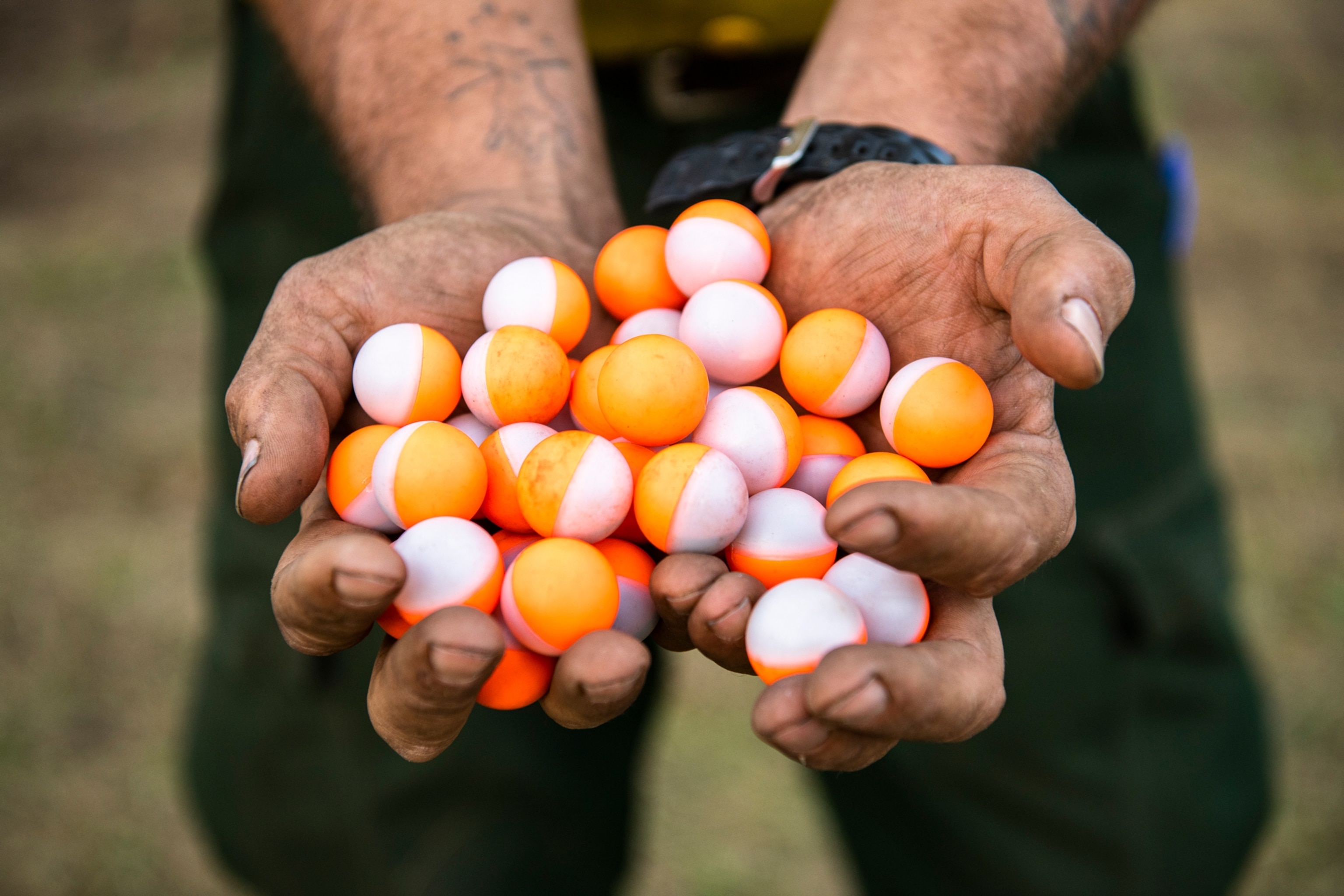 fire starting balls dropped from drones