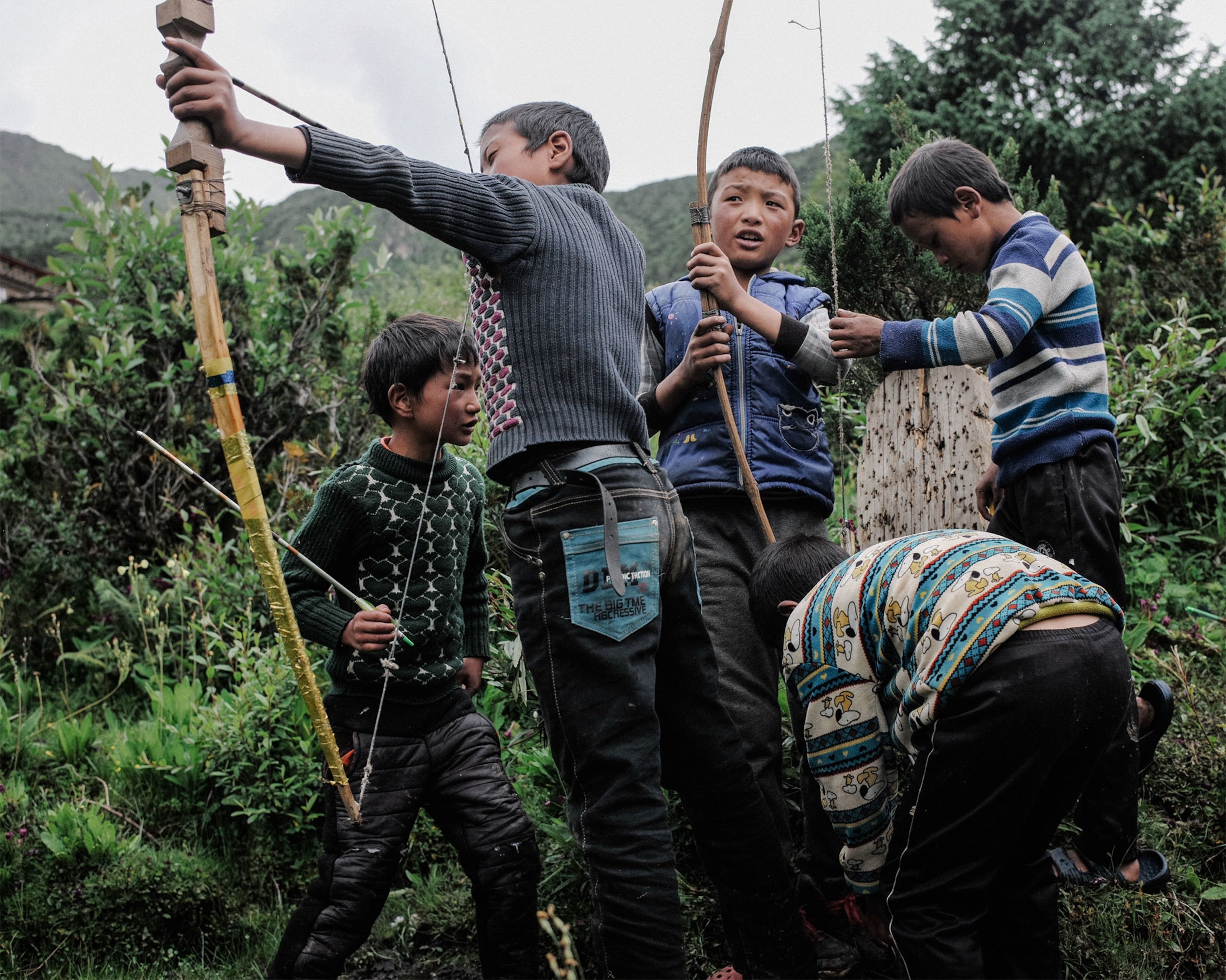 people in the mountains of Bhutan