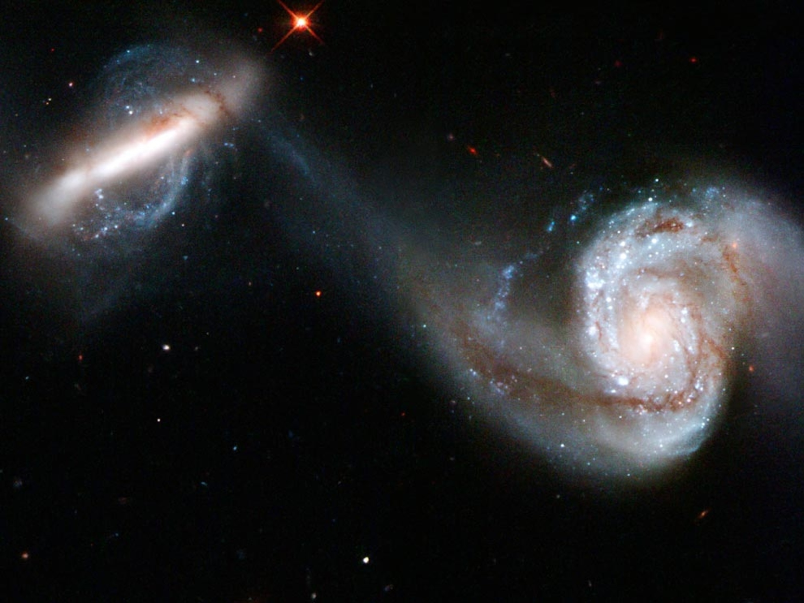 a pair of interacting galaxies