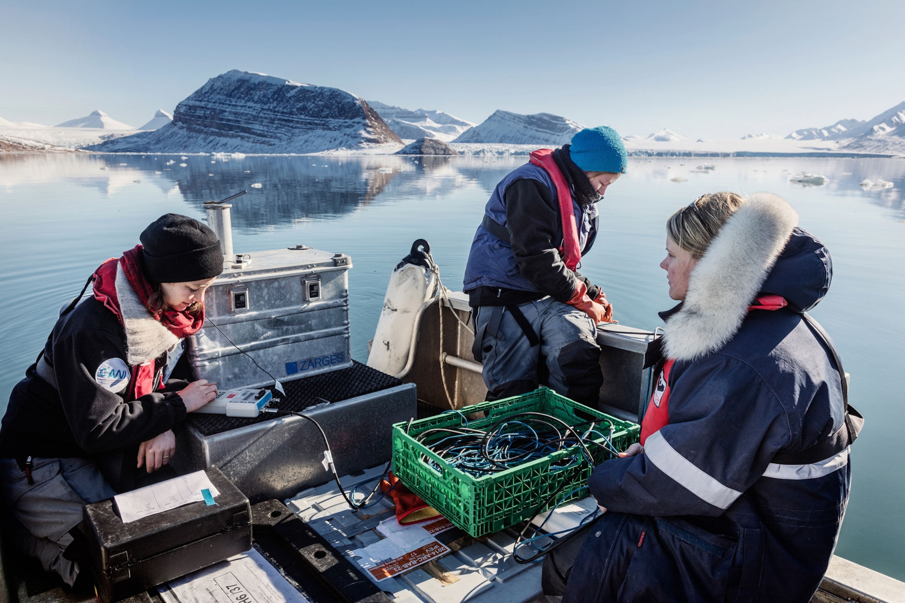 divers on a boat.