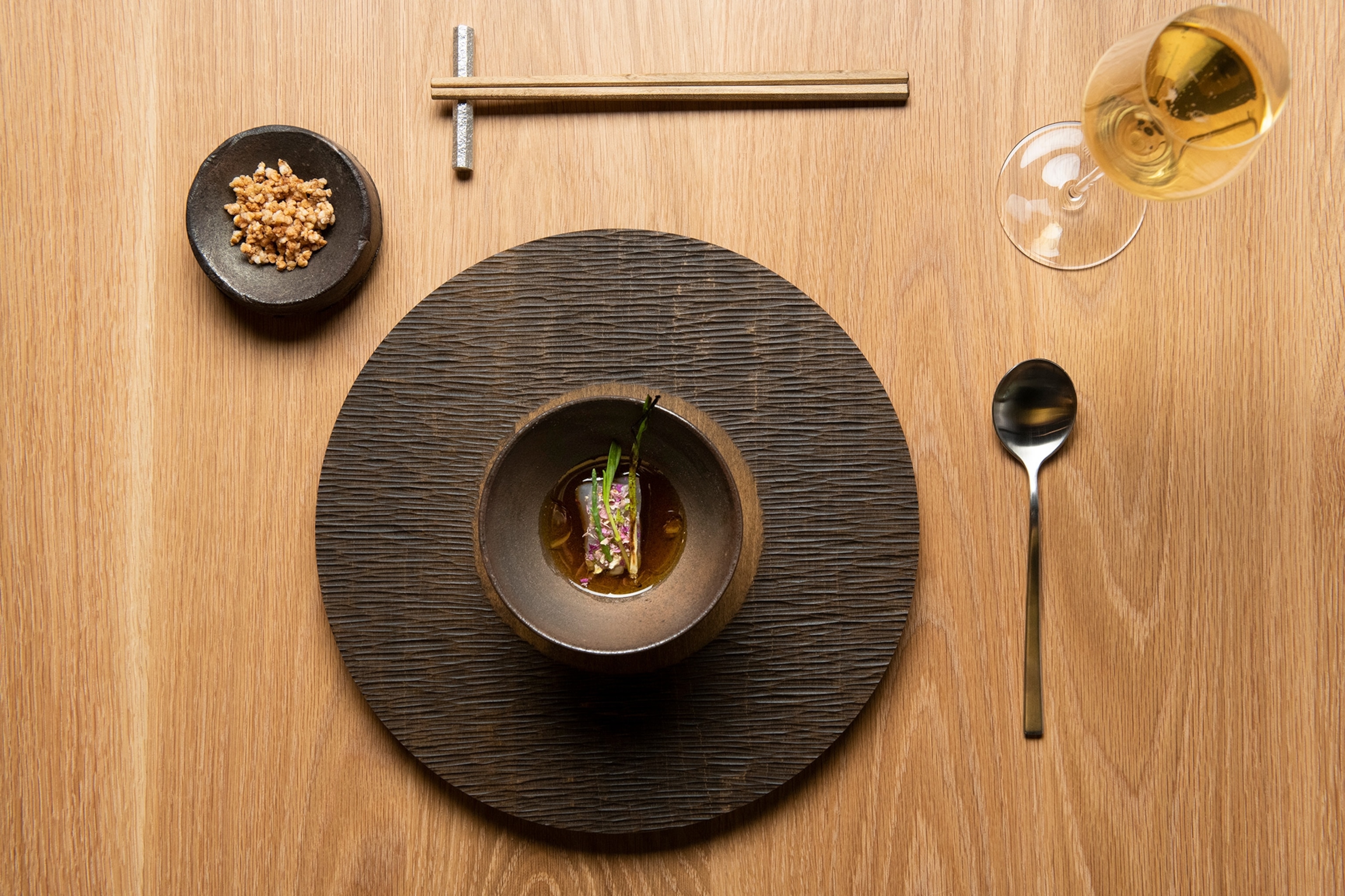 ōkta tasting menu course.