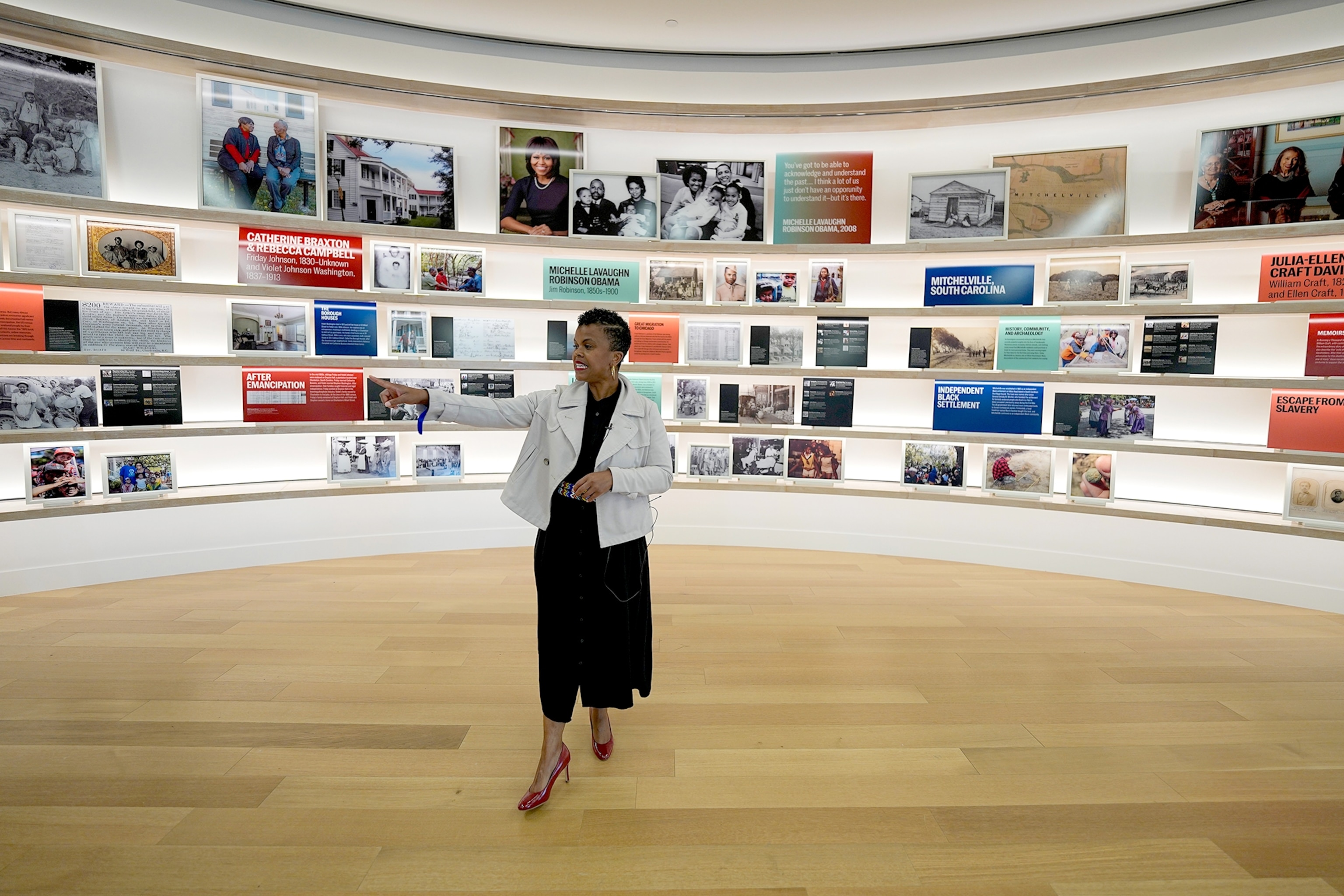 Malika N. Pryor gives a tour in preparation for the opening of the International African American Museum