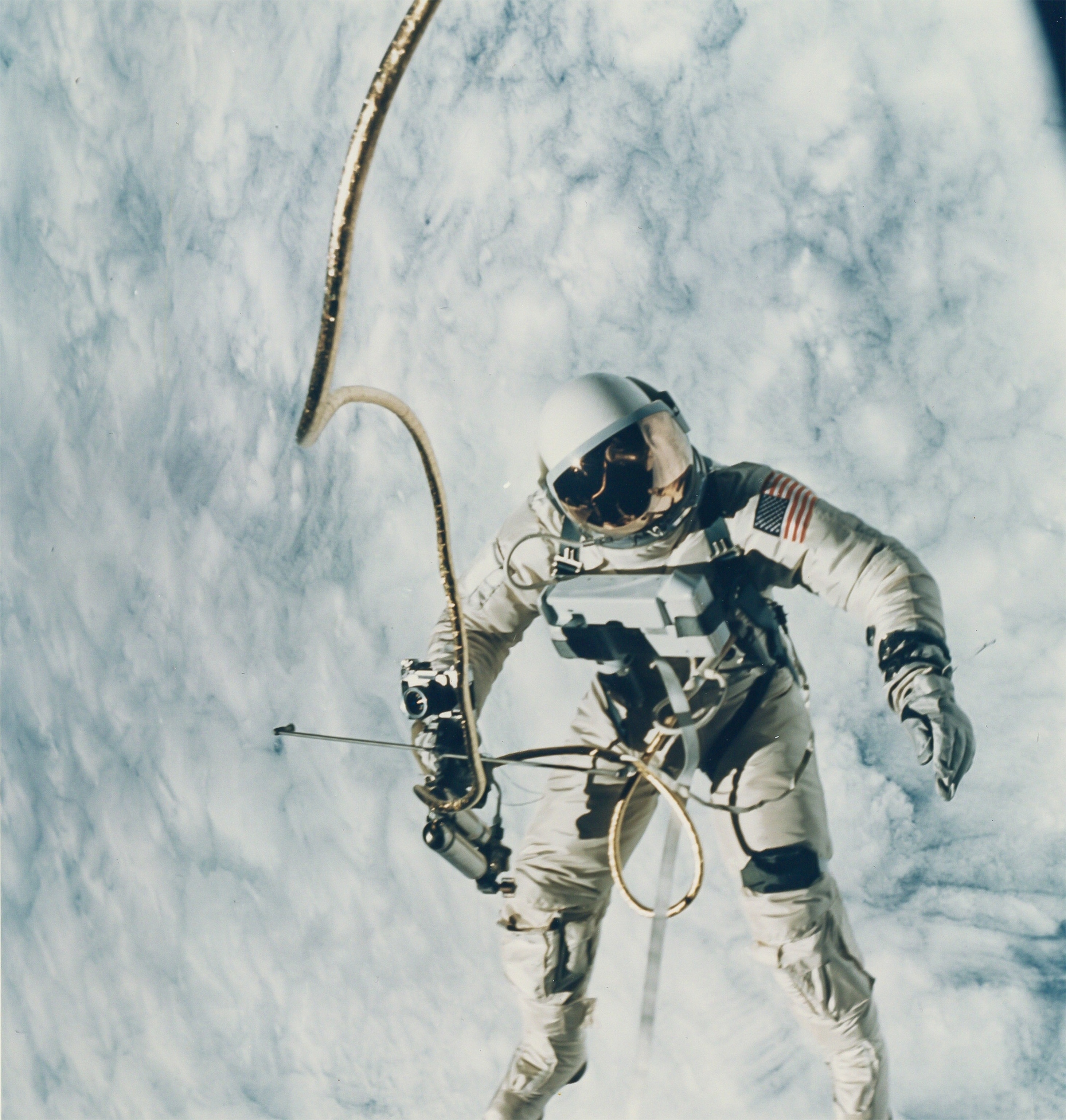 Ed White floating outside the Gemini 4 in 1965