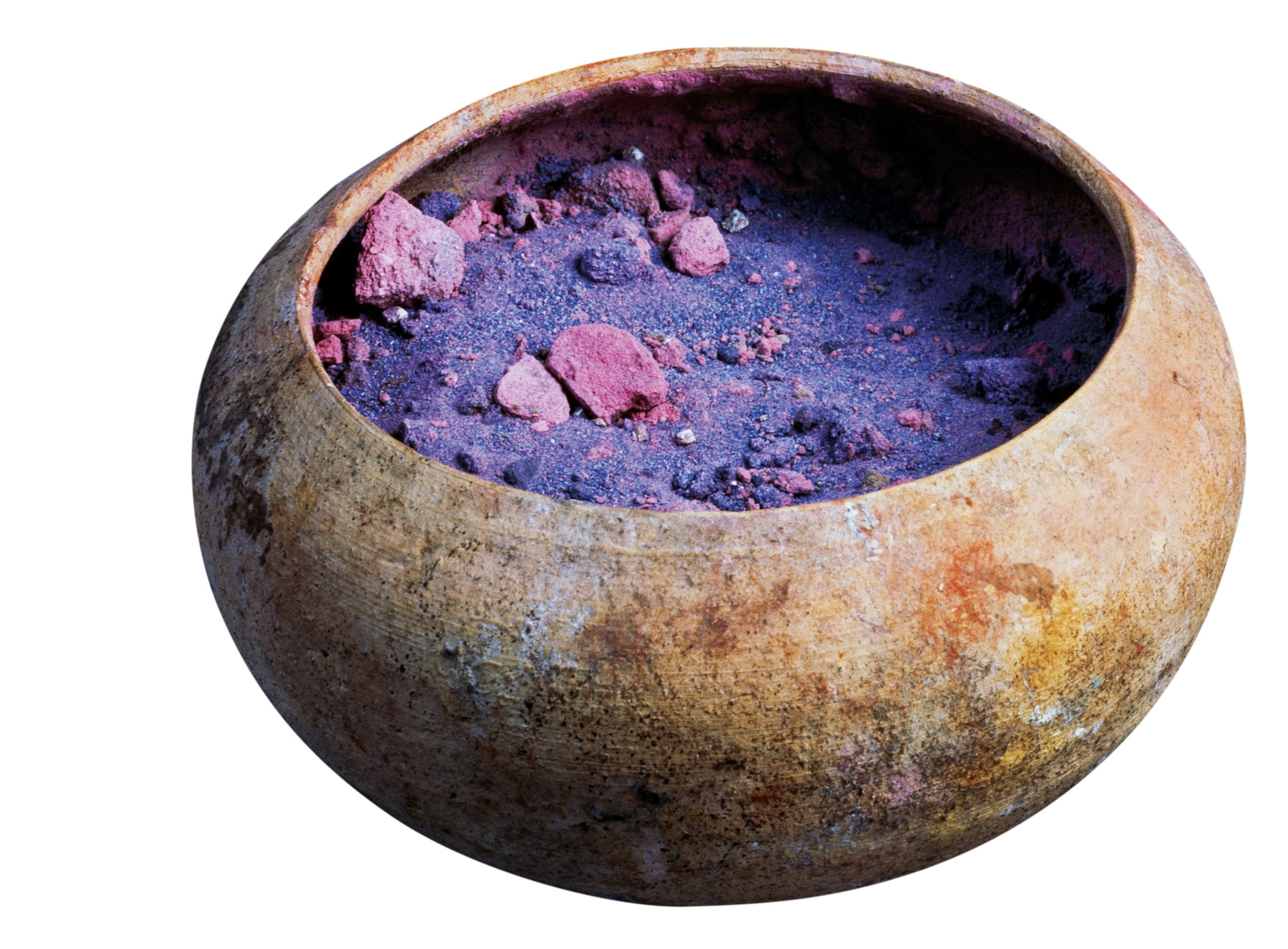 A bowl of purple pigment