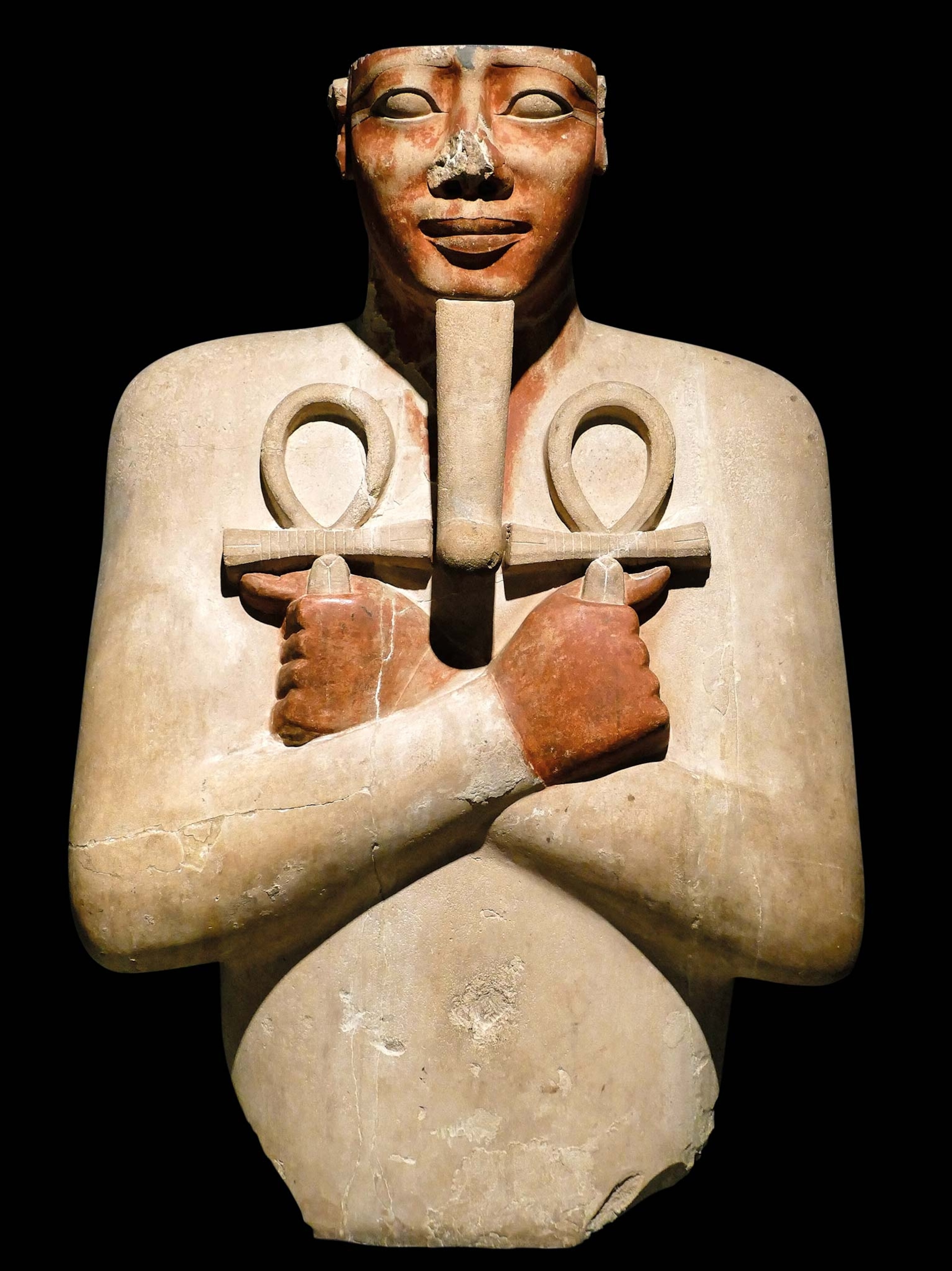 Pharaoh Senusret of Egypt is shown in a 20th century B.C. statue