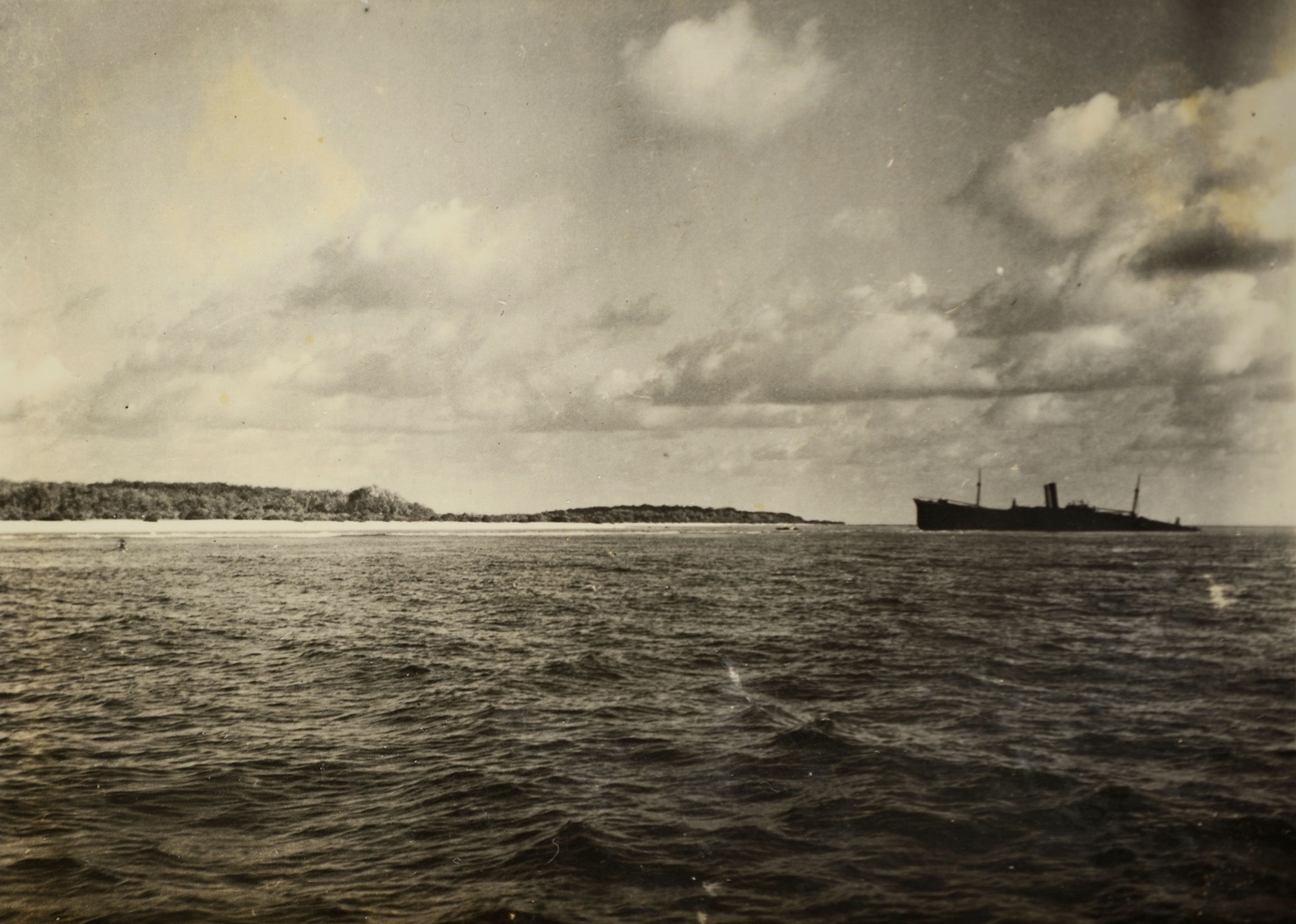 the ocean near the suspected crash site of Amelia Earhart's airplane