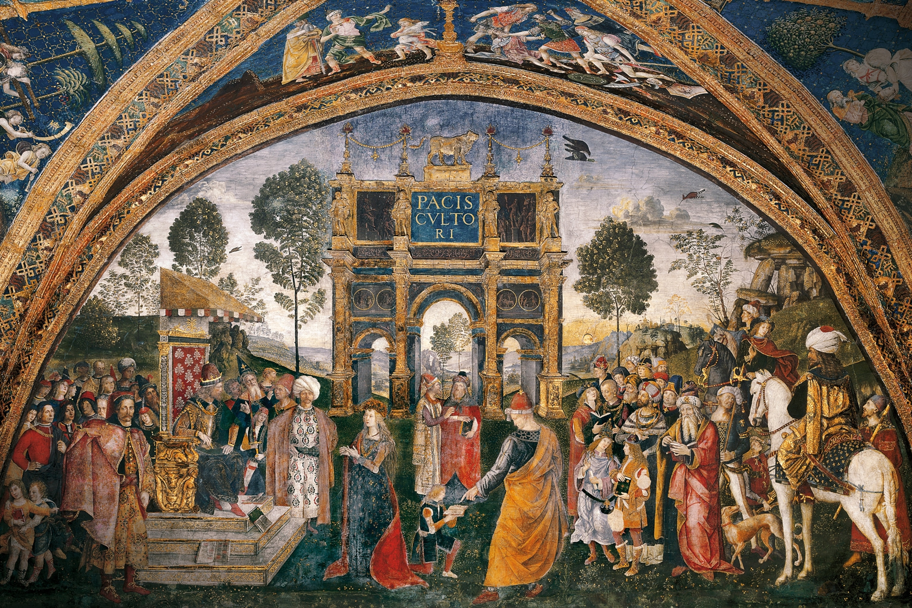 Il Pinturicchio's 1492 fresco "St. Catherine's Disputation" in the Borgia apartments