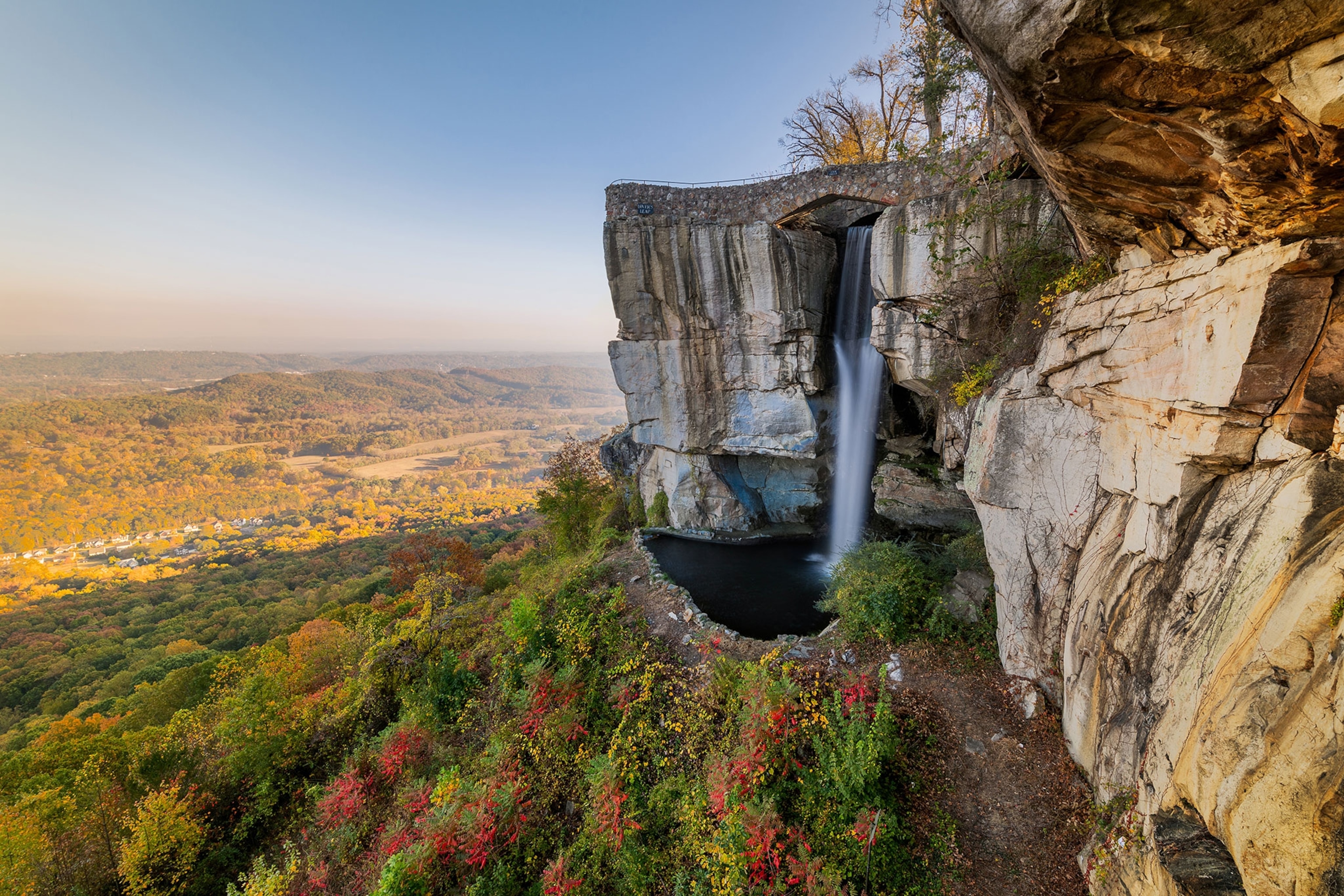 an autumn view of Lookout Mountain near Chattanooga, Tennessee