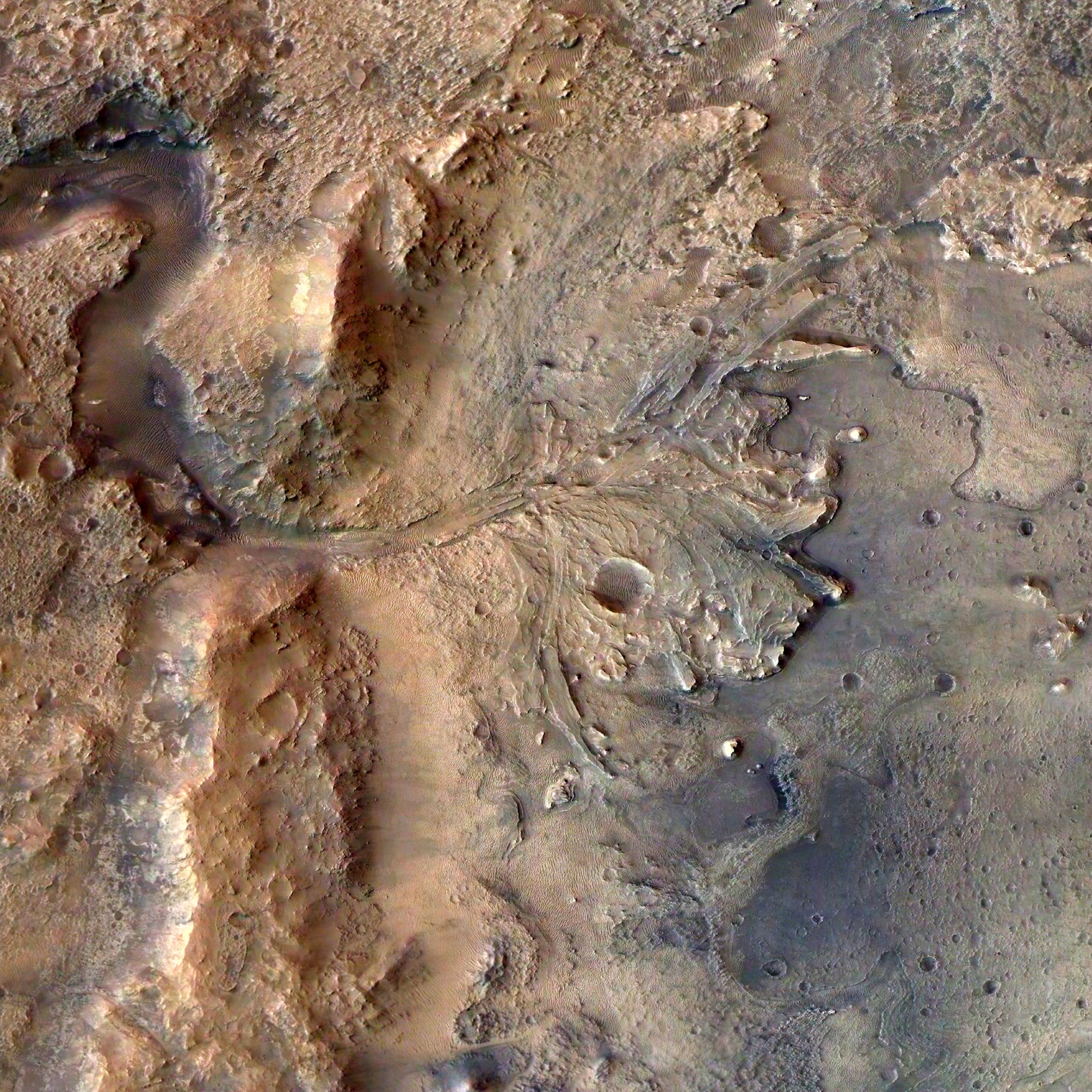 Picture of what looks like dry river delta