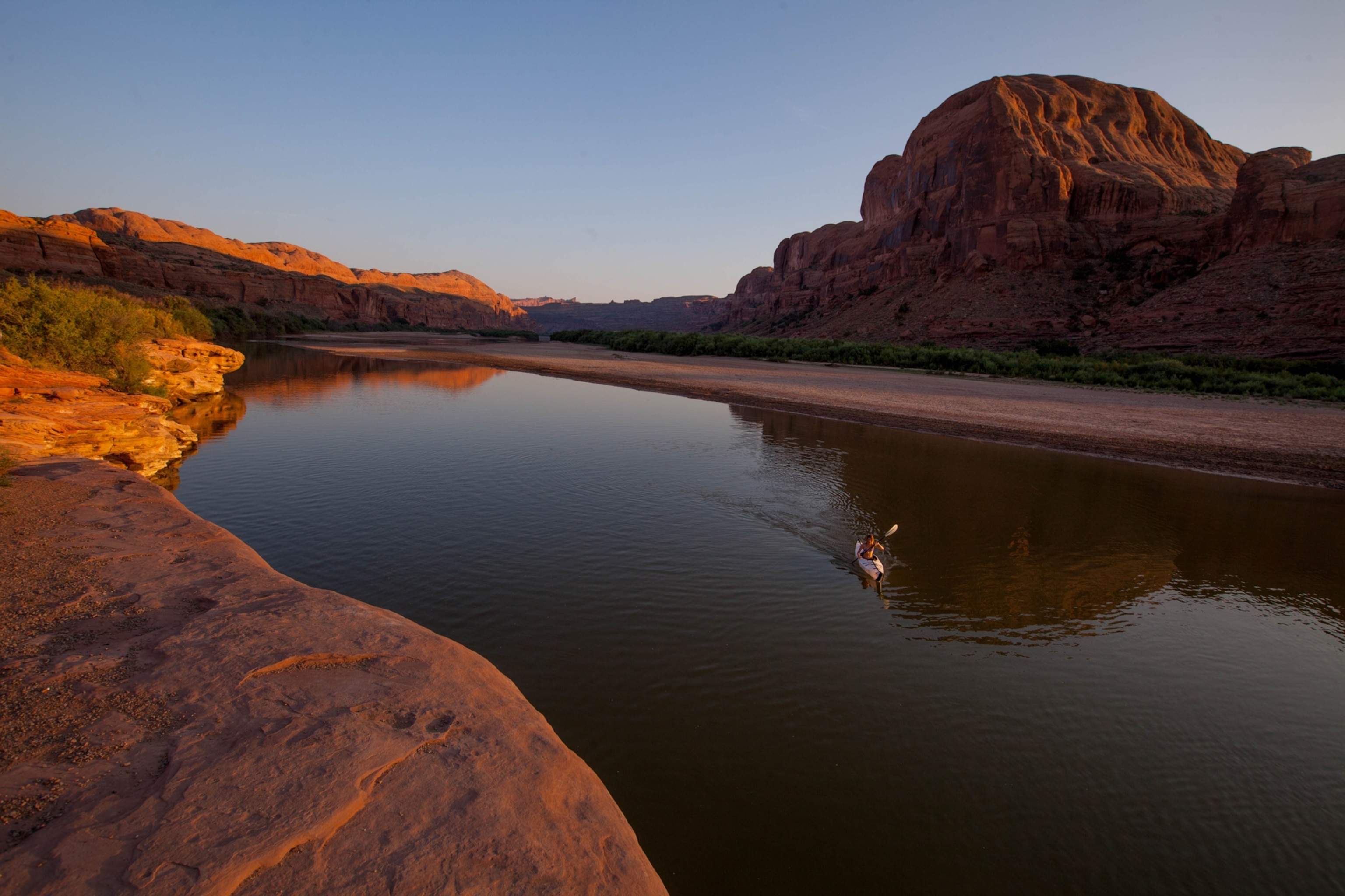 a person kayaking on the Colorado river