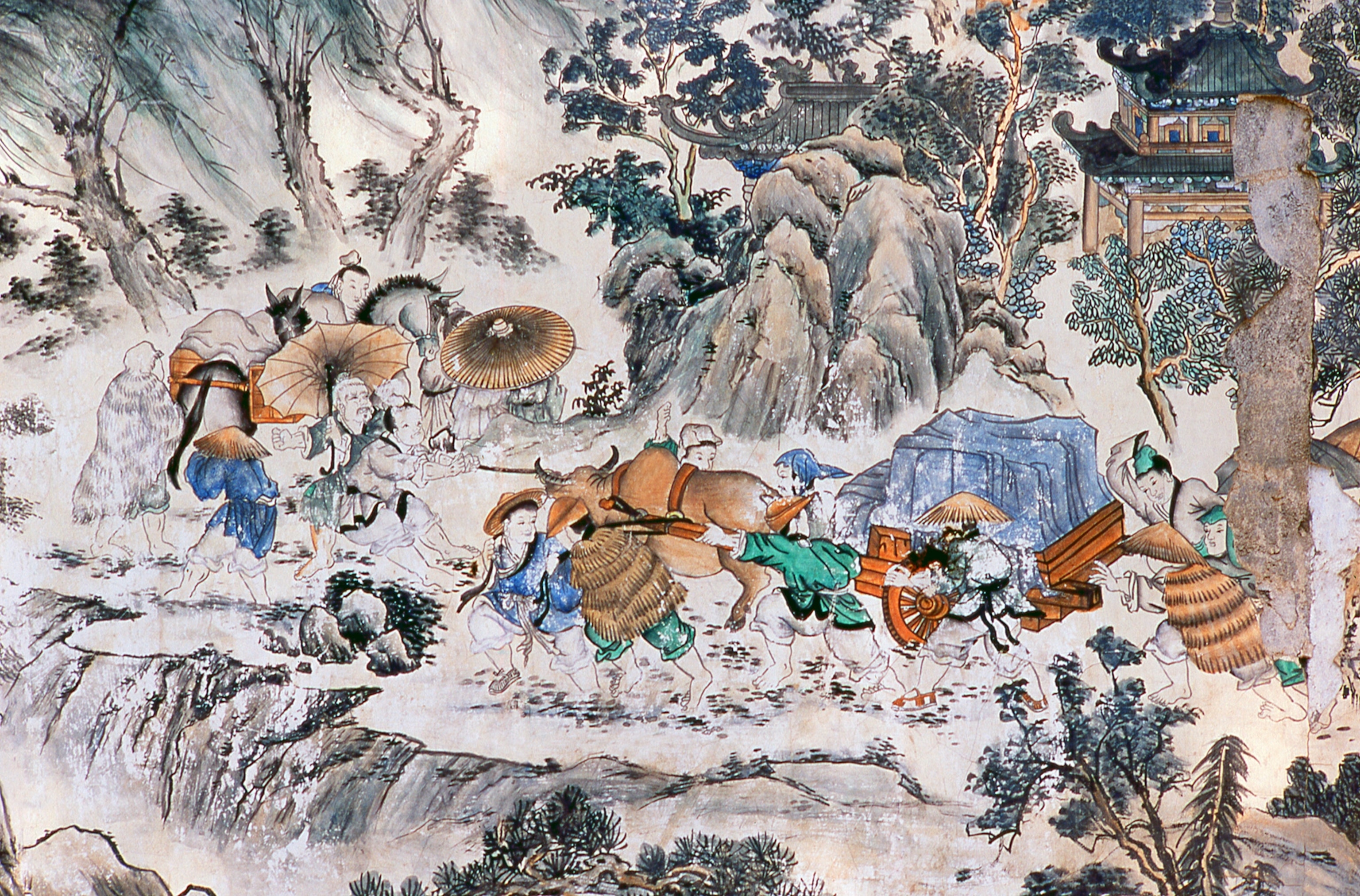 Scene from 'Journey to the West' near the Great Buddha Temple, Zhangye, Gansu Province.