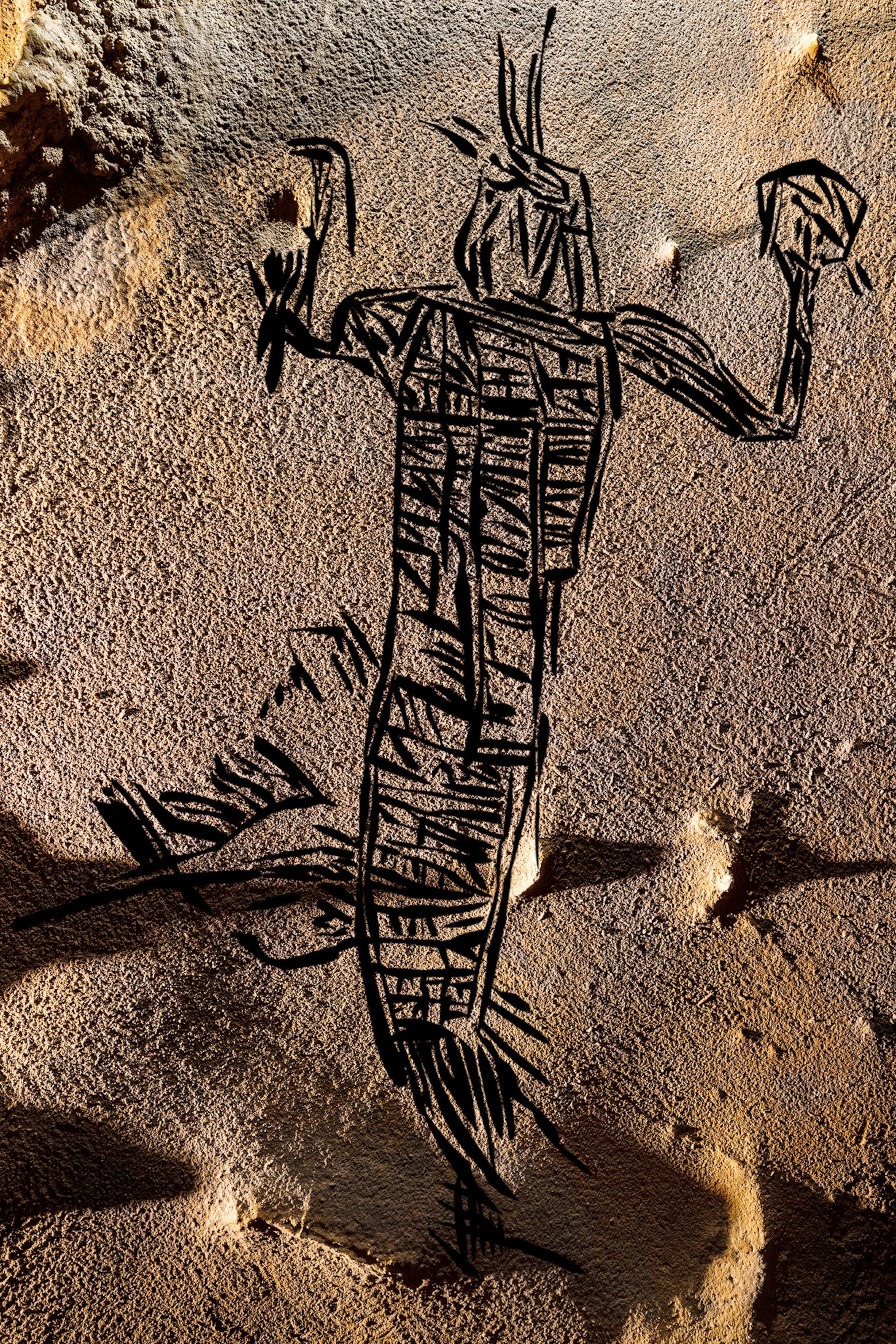 A figure drawn on a cave ceiling in Alabama.