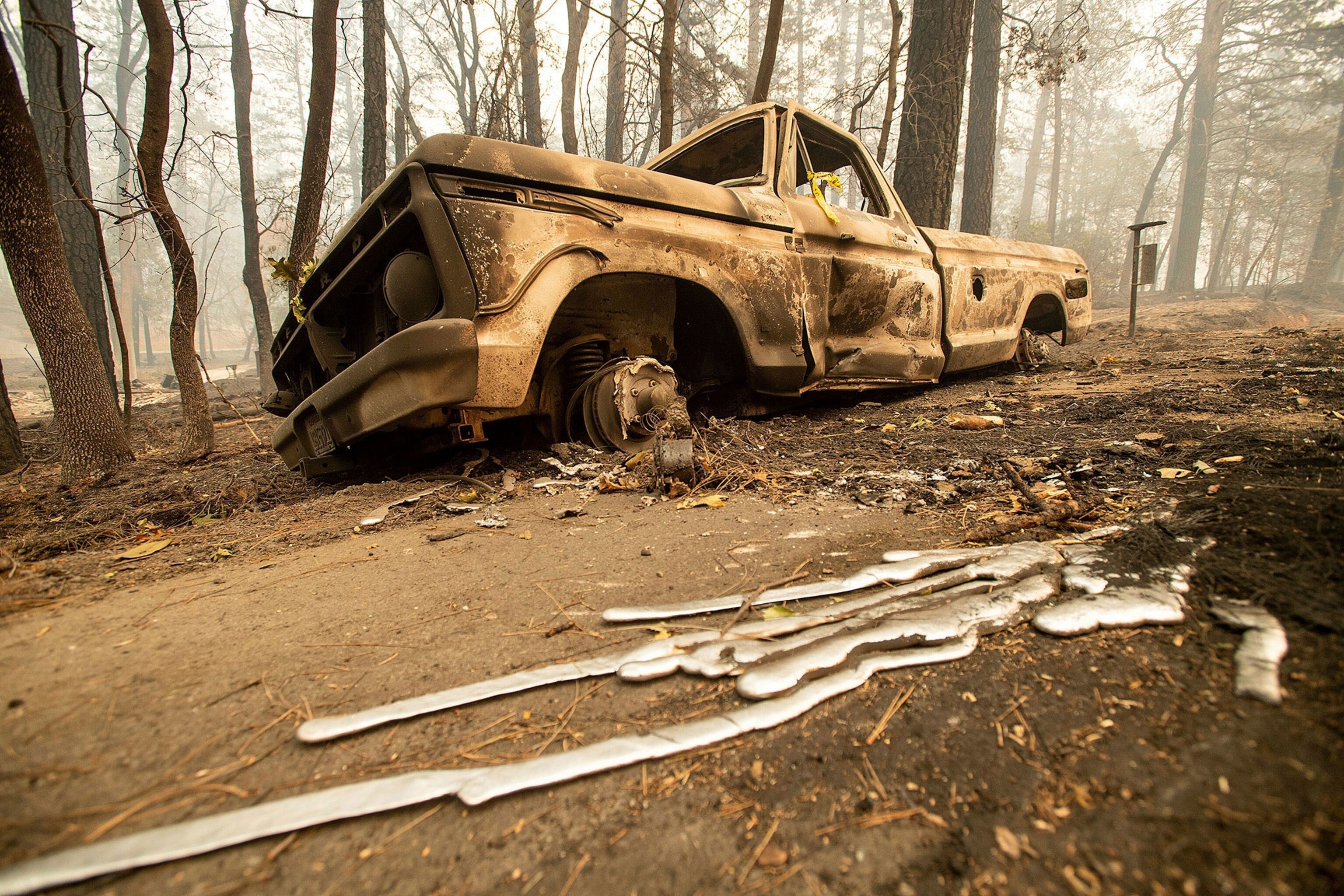 a burned truck