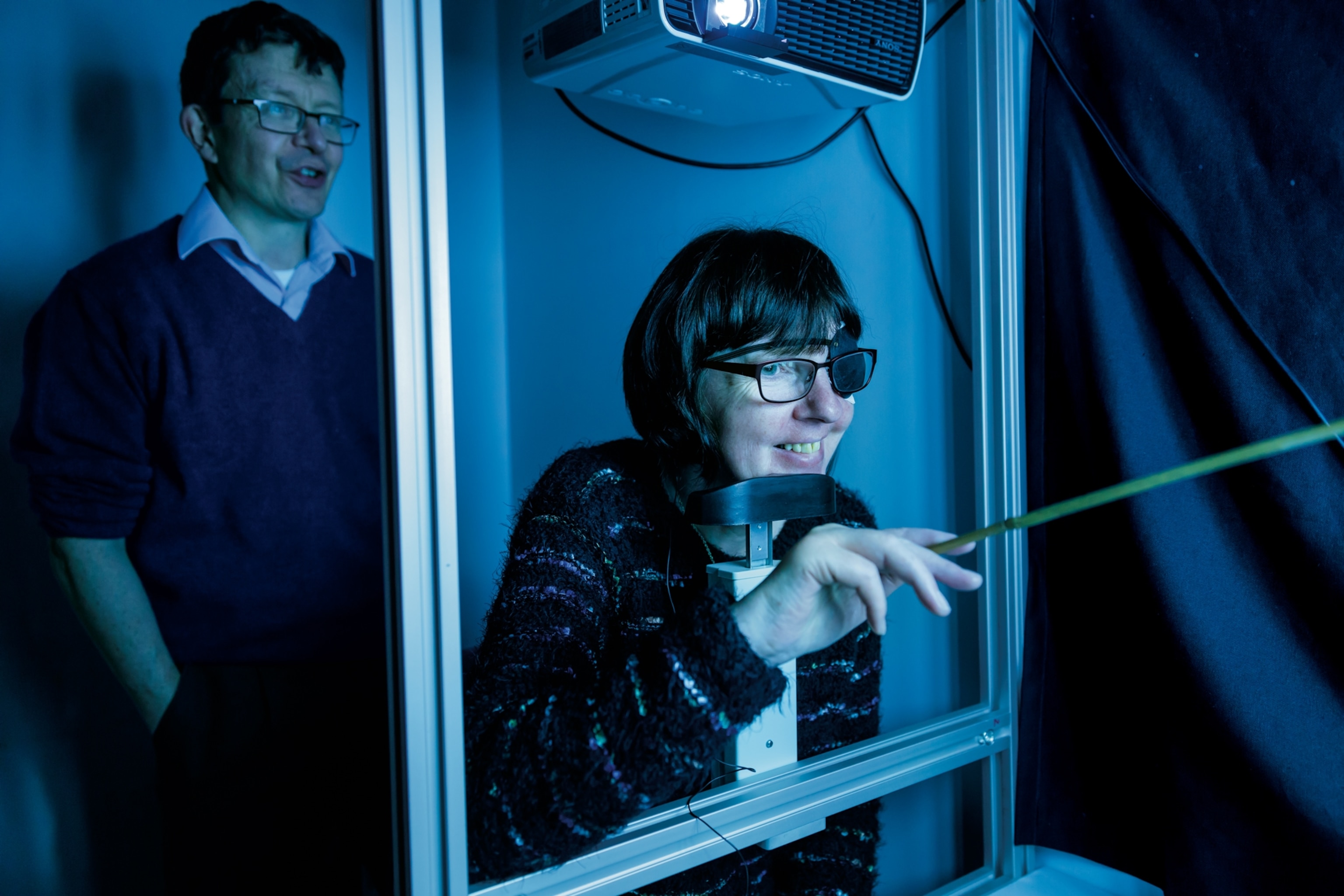 Rhian Lewis, recipient of a retinal implant that has helped restore some of her vision