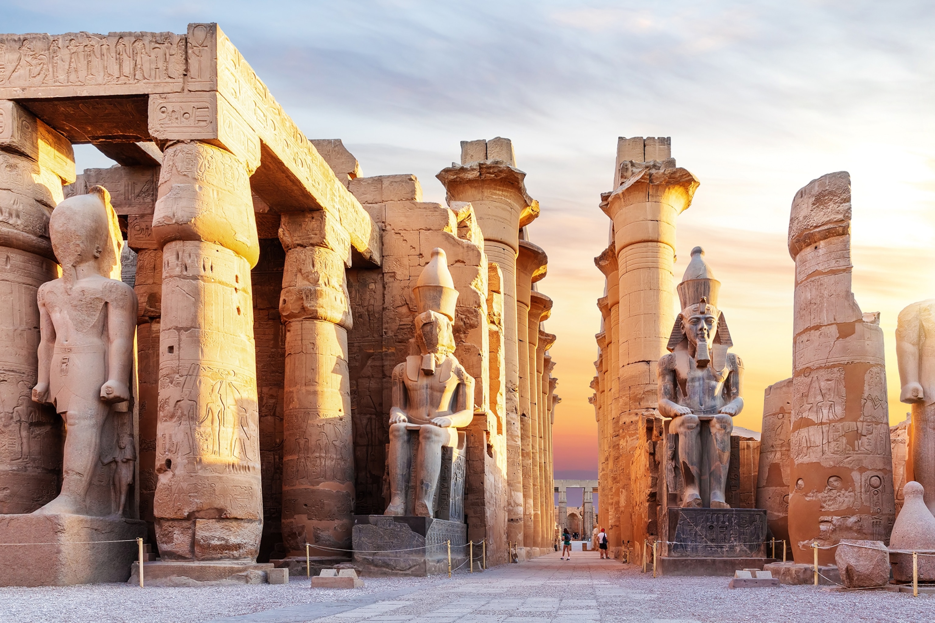 Tourists visiting Luxor temple