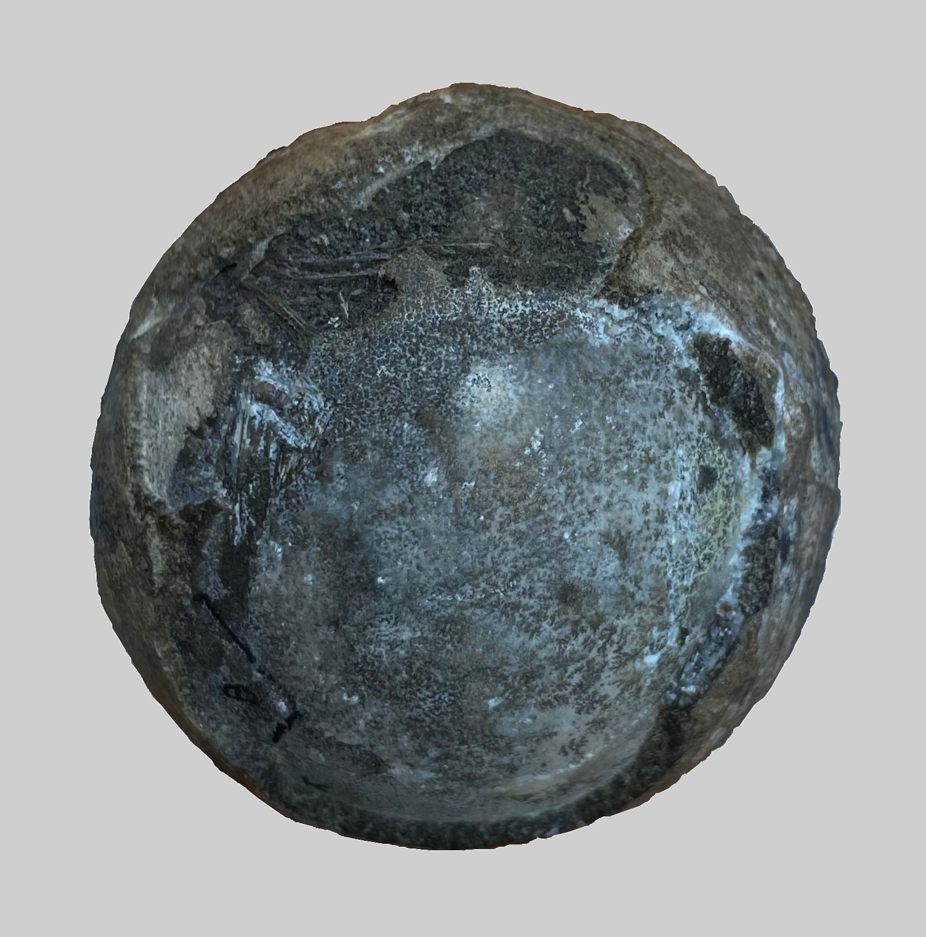 A dark and blue egg centered.