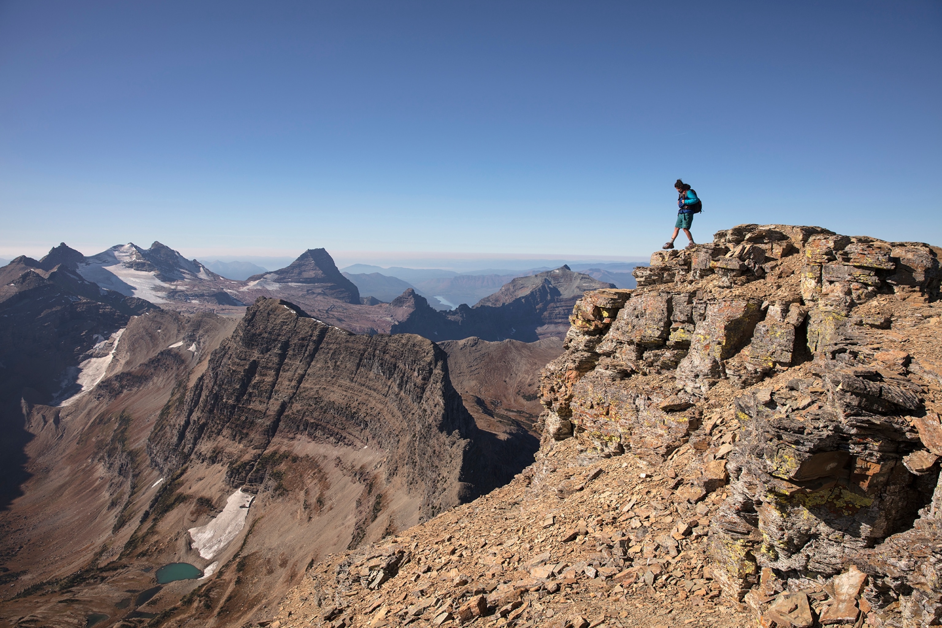 Portrait of a hiker in Glacier National Park.