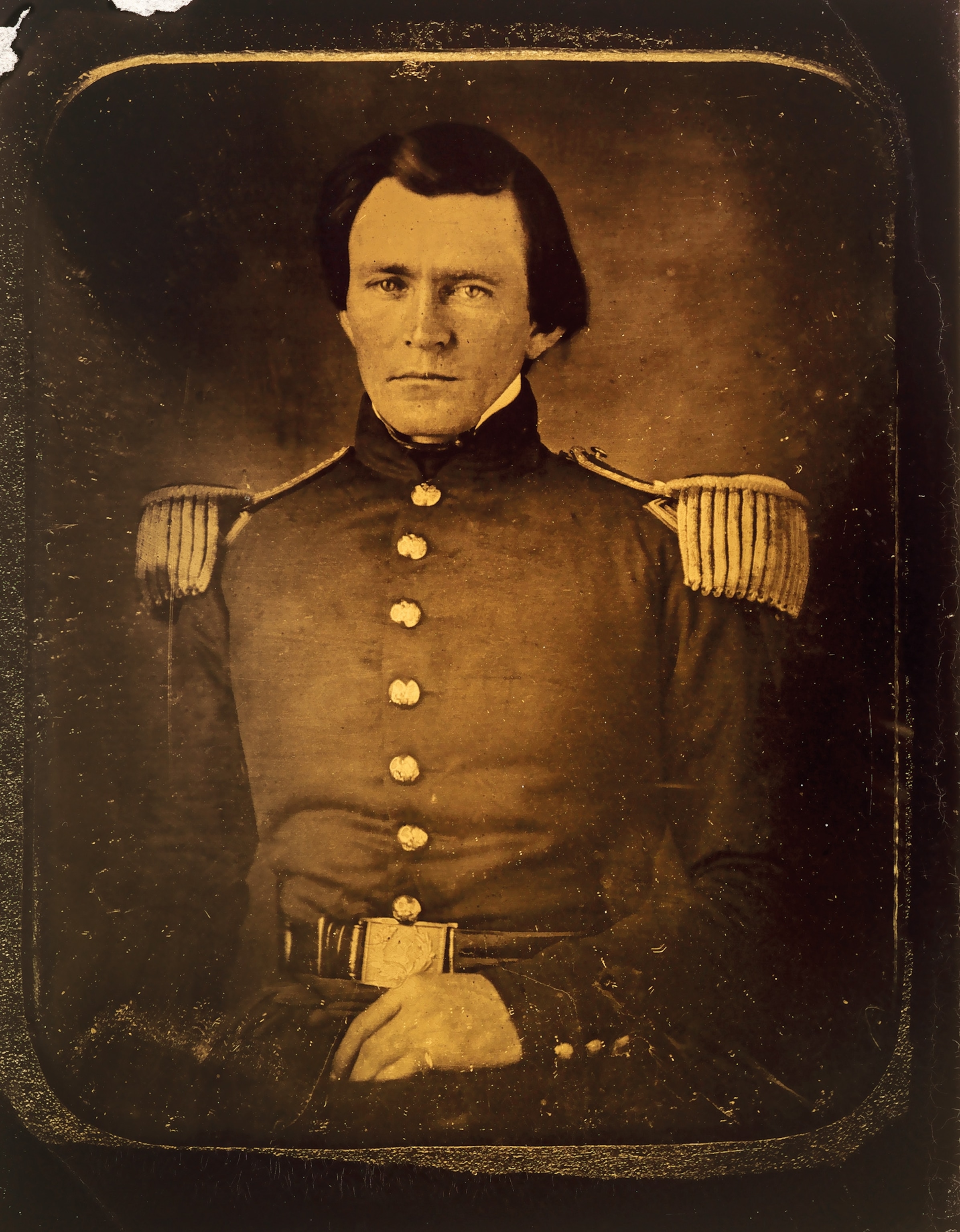 One of the earliest known photographs of Ulysses S. Grant, taken in uniform around the time of his 1843 graduation from West Point.