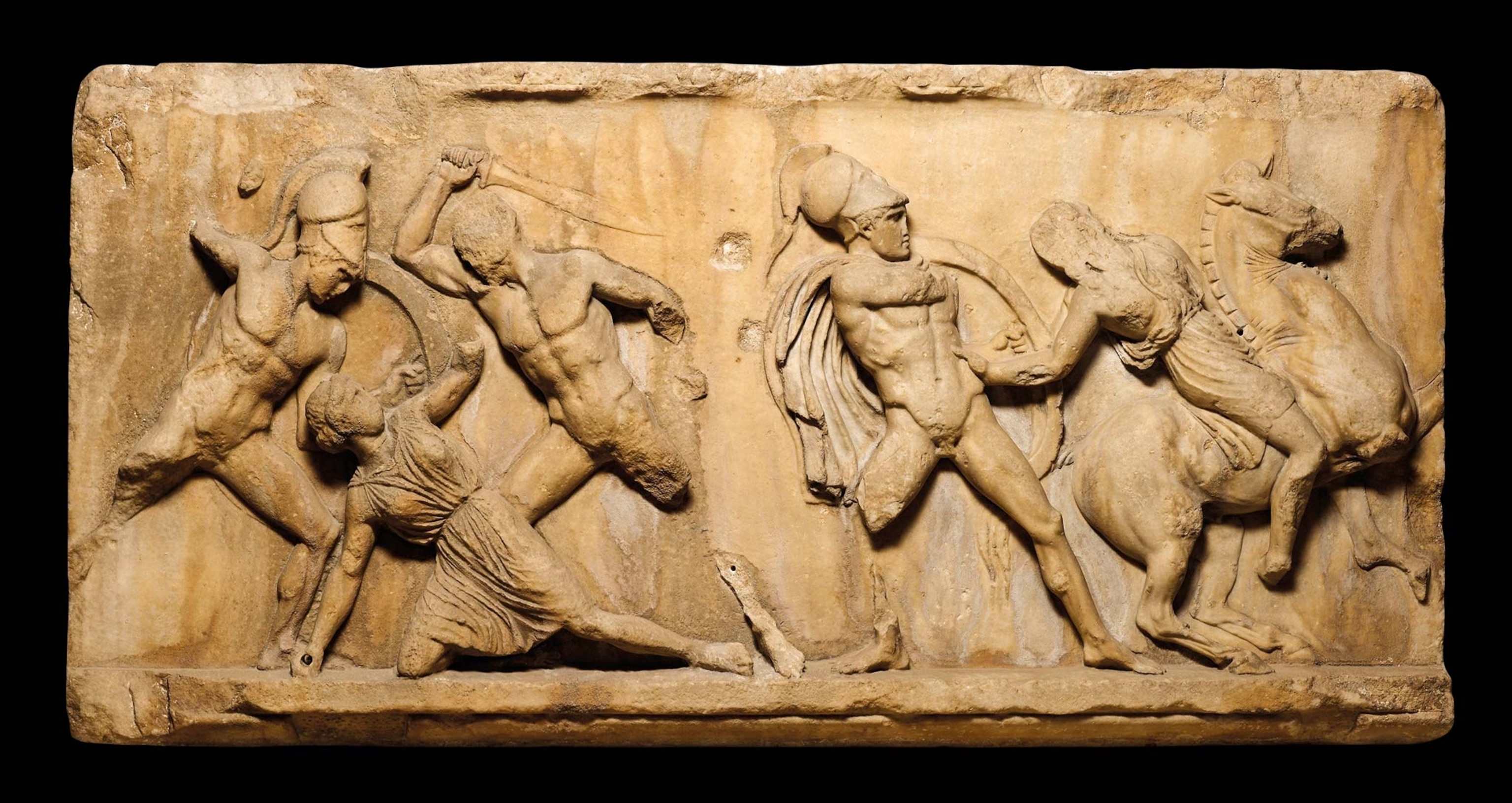 A frieze of an Amazonmachy, a battle between heroes and Amazons