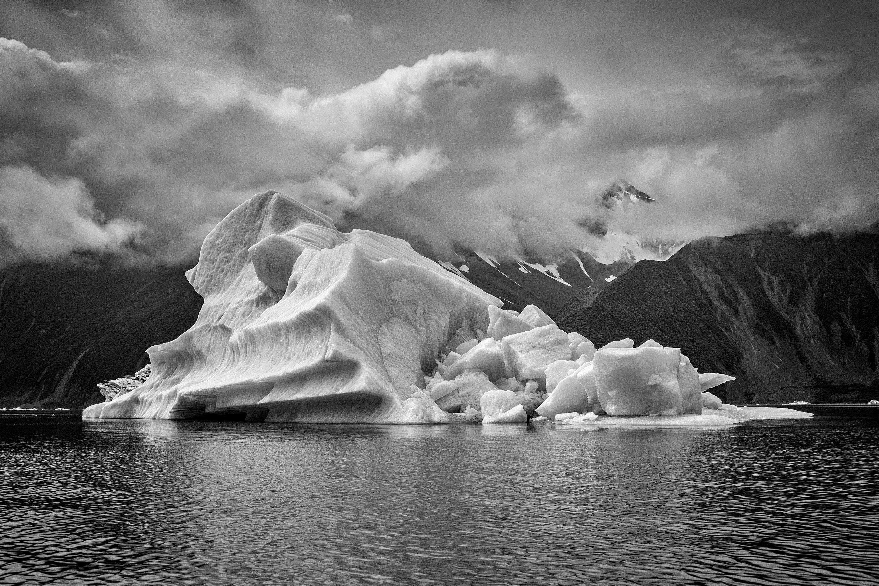iceberg in Bear Glacier lagoon in Kenai Fjords National Park, Alaska