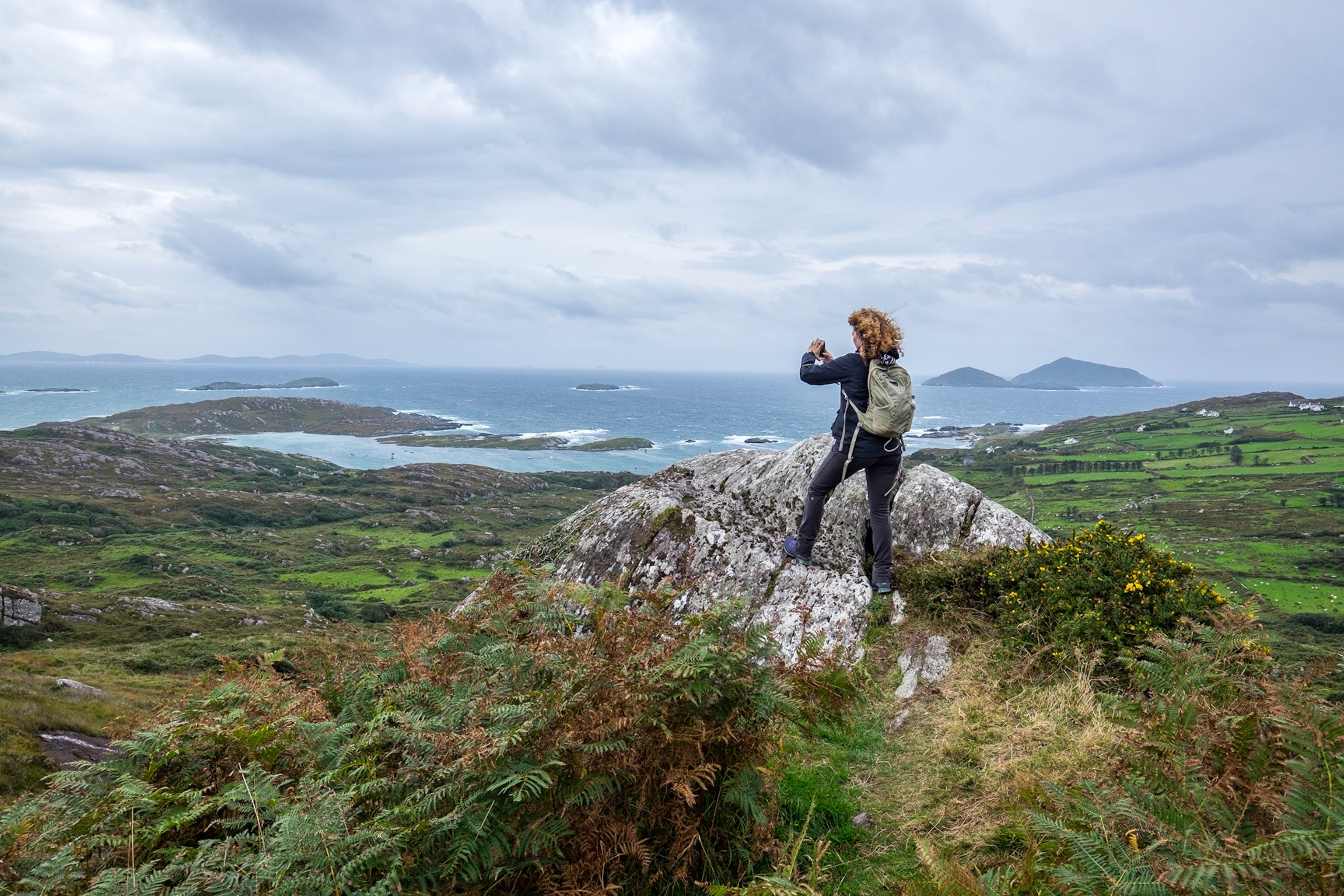 a female hiker, in the Beara Peninsula, Ireland