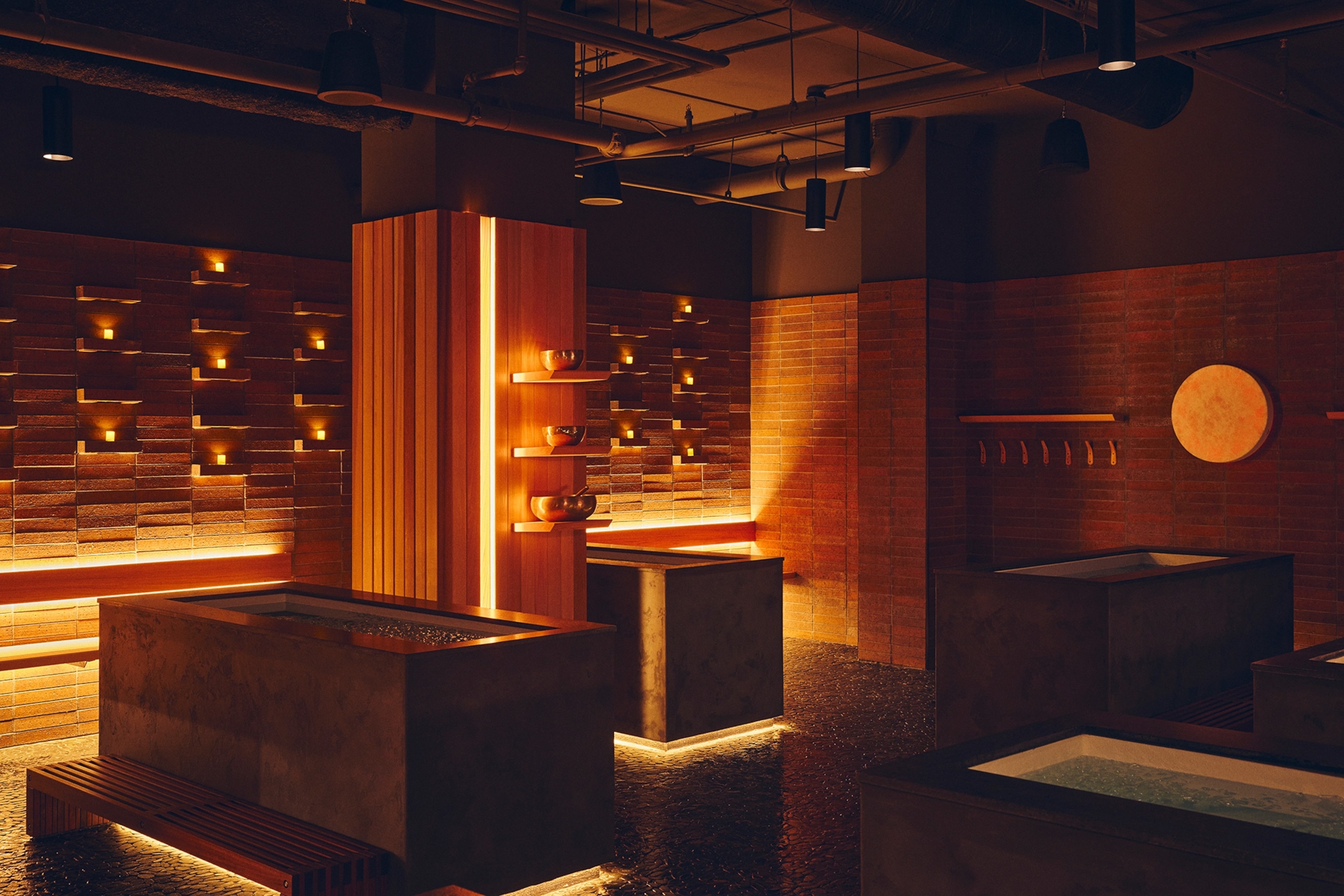 A space with cold baths at Othership Bathhouse in Toronto.
