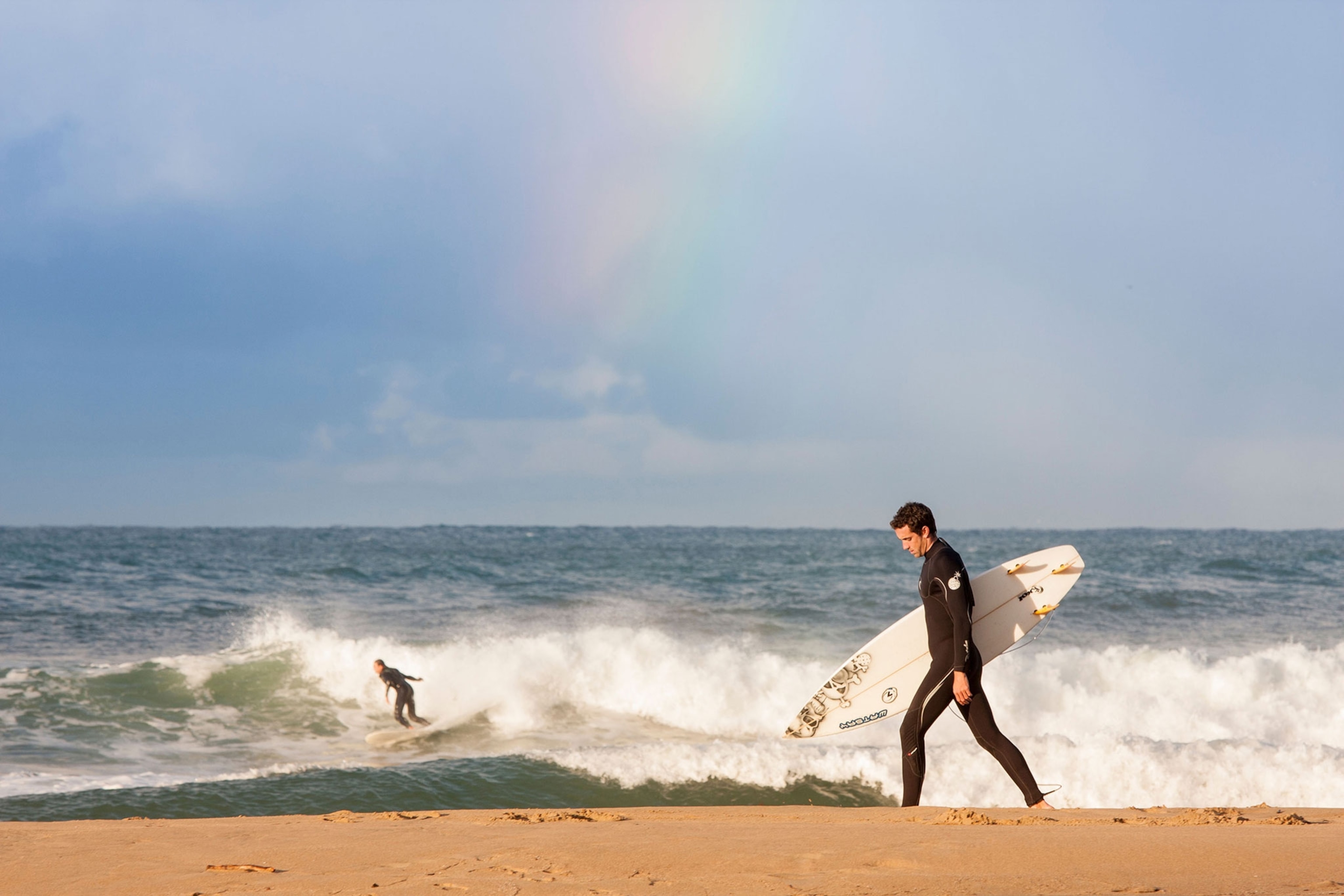 surfers in San Sebastian, Spain
