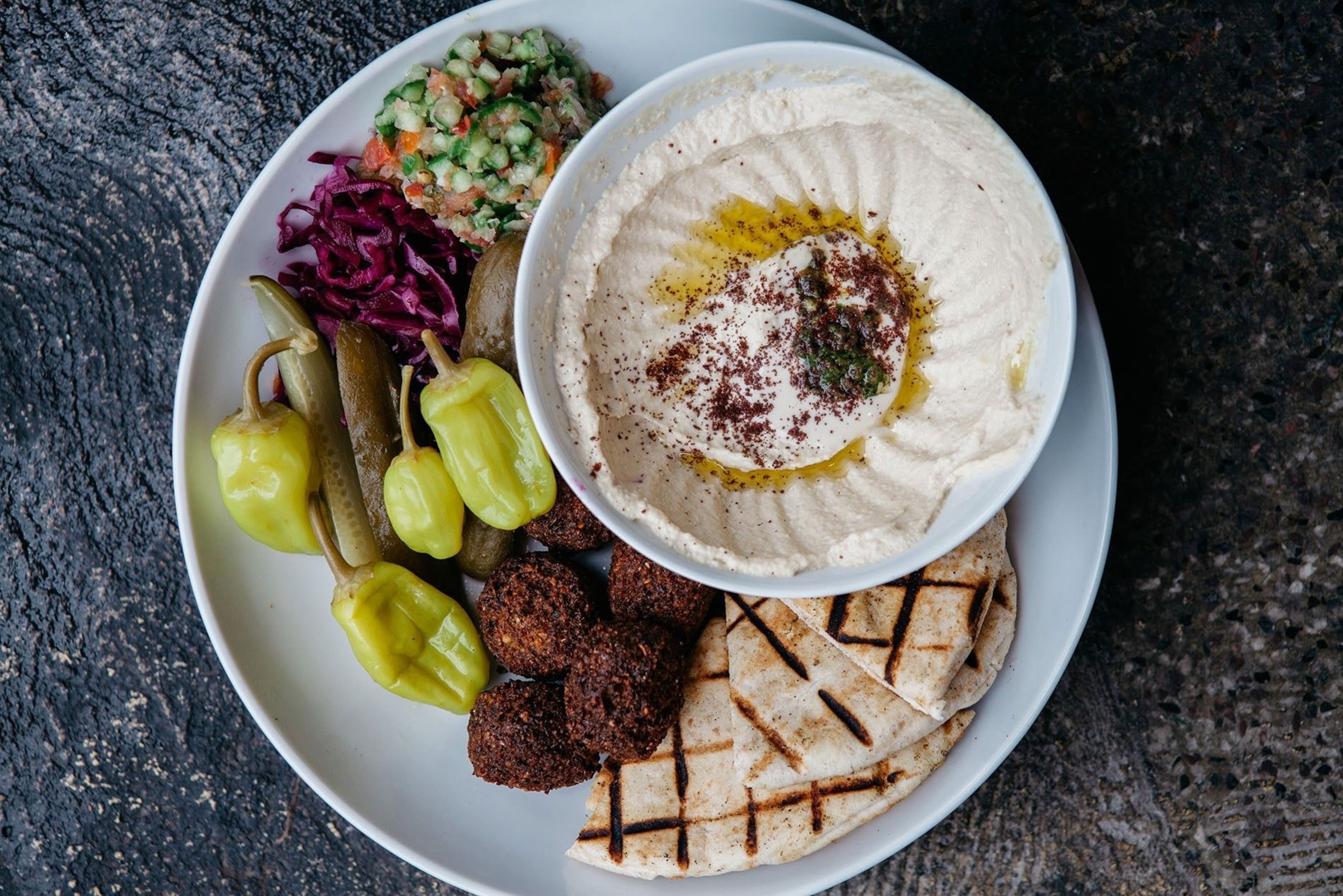 Hummus platter at Falafel Yoni