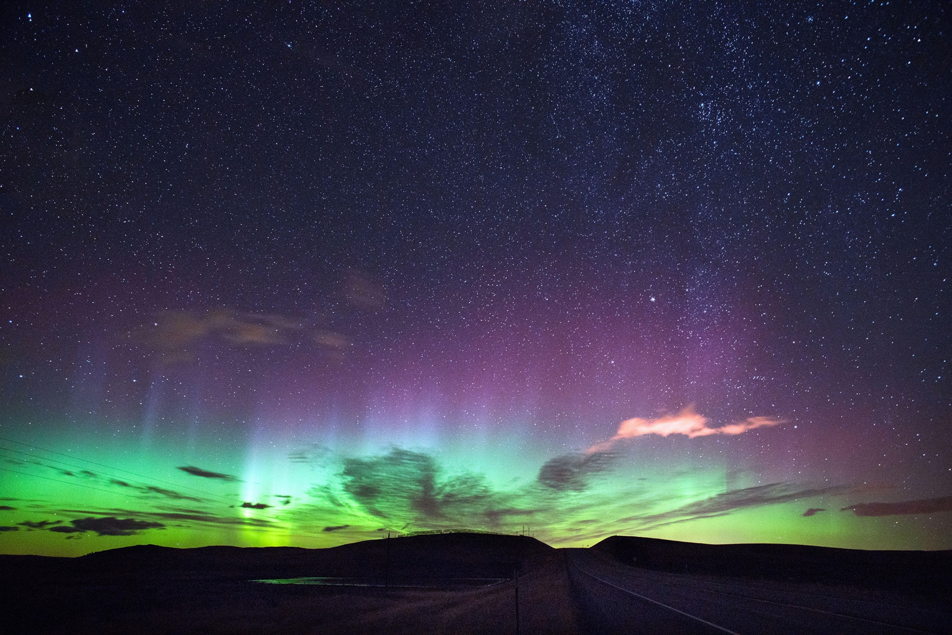 Colorful Aurora Borealis in Montana