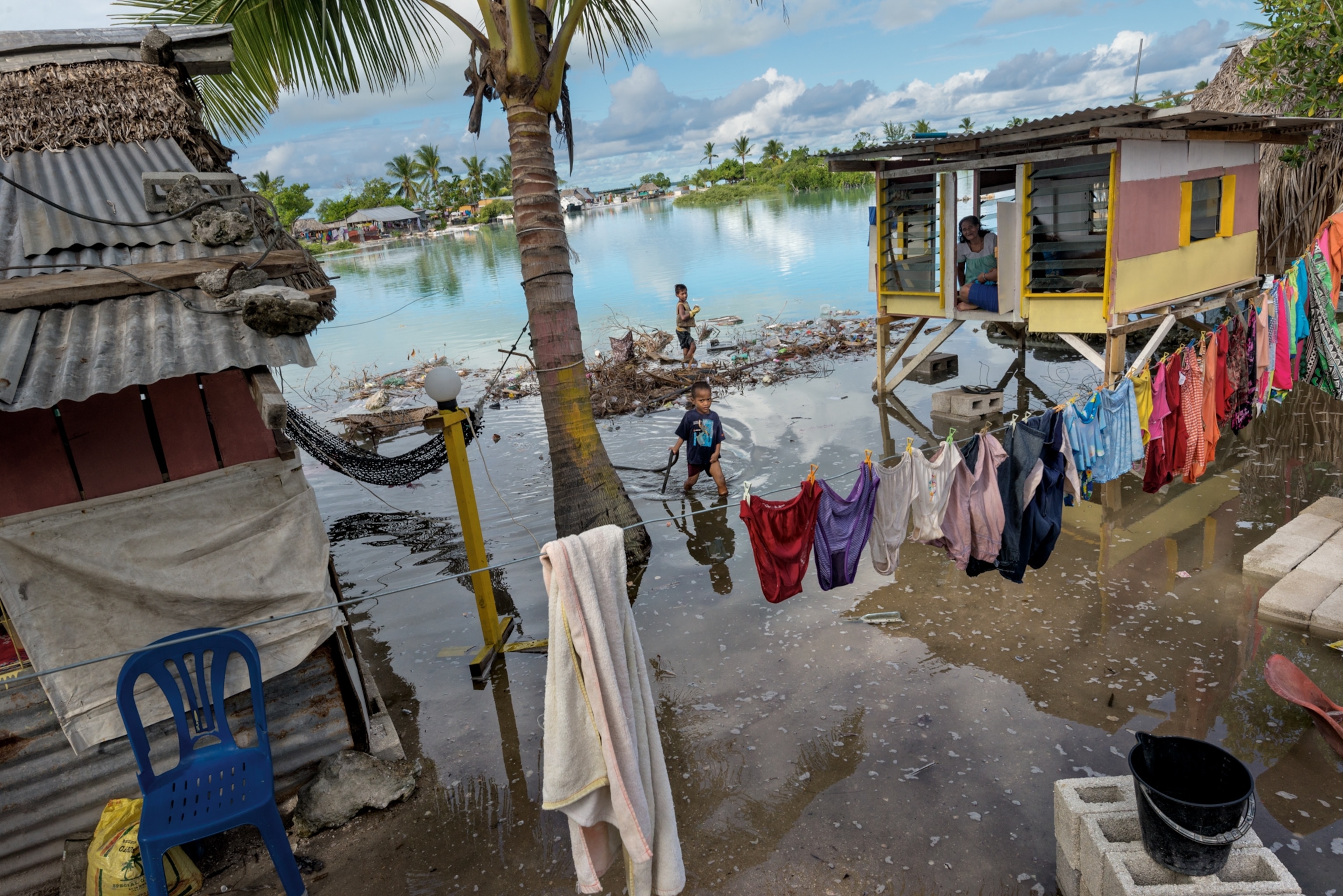 a flooded area in Tarawa, Kiribati